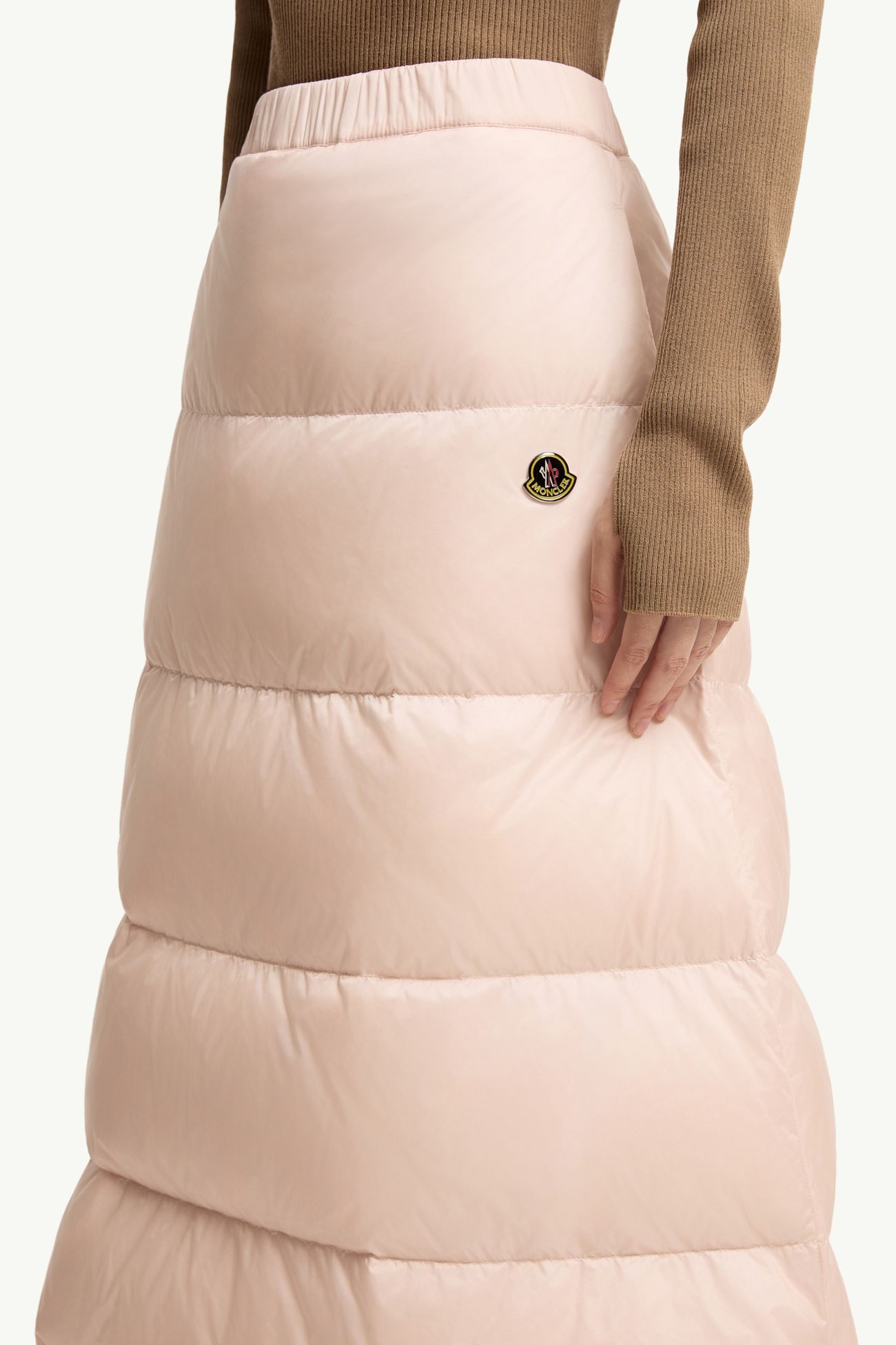 Gonna midi imbottita reversibile in twill di lana Donna Rosa Chiaro Moncler 6