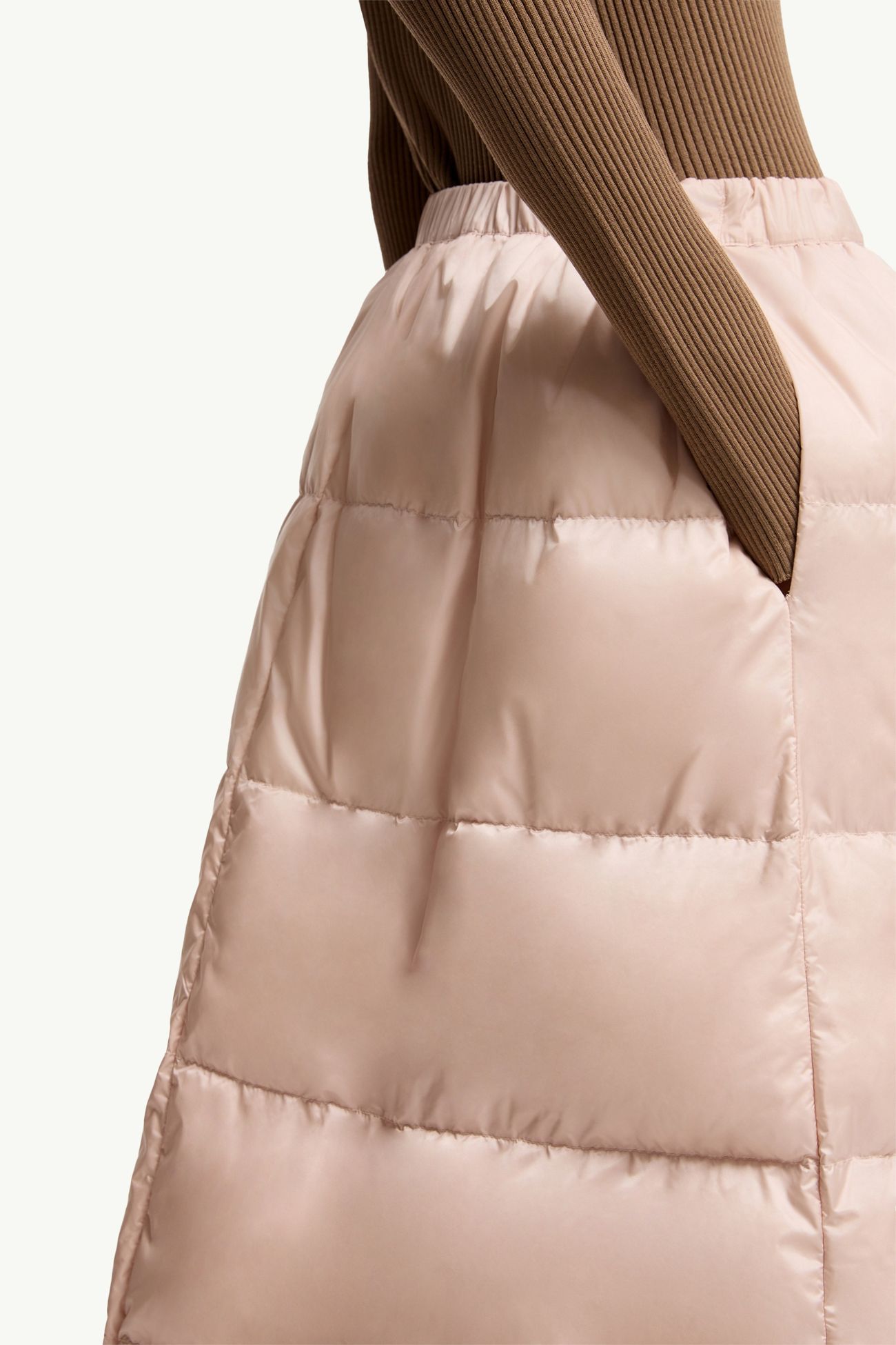 雙面羊毛斜紋布夾層中長裙 女士 淺粉紅色 Moncler 7