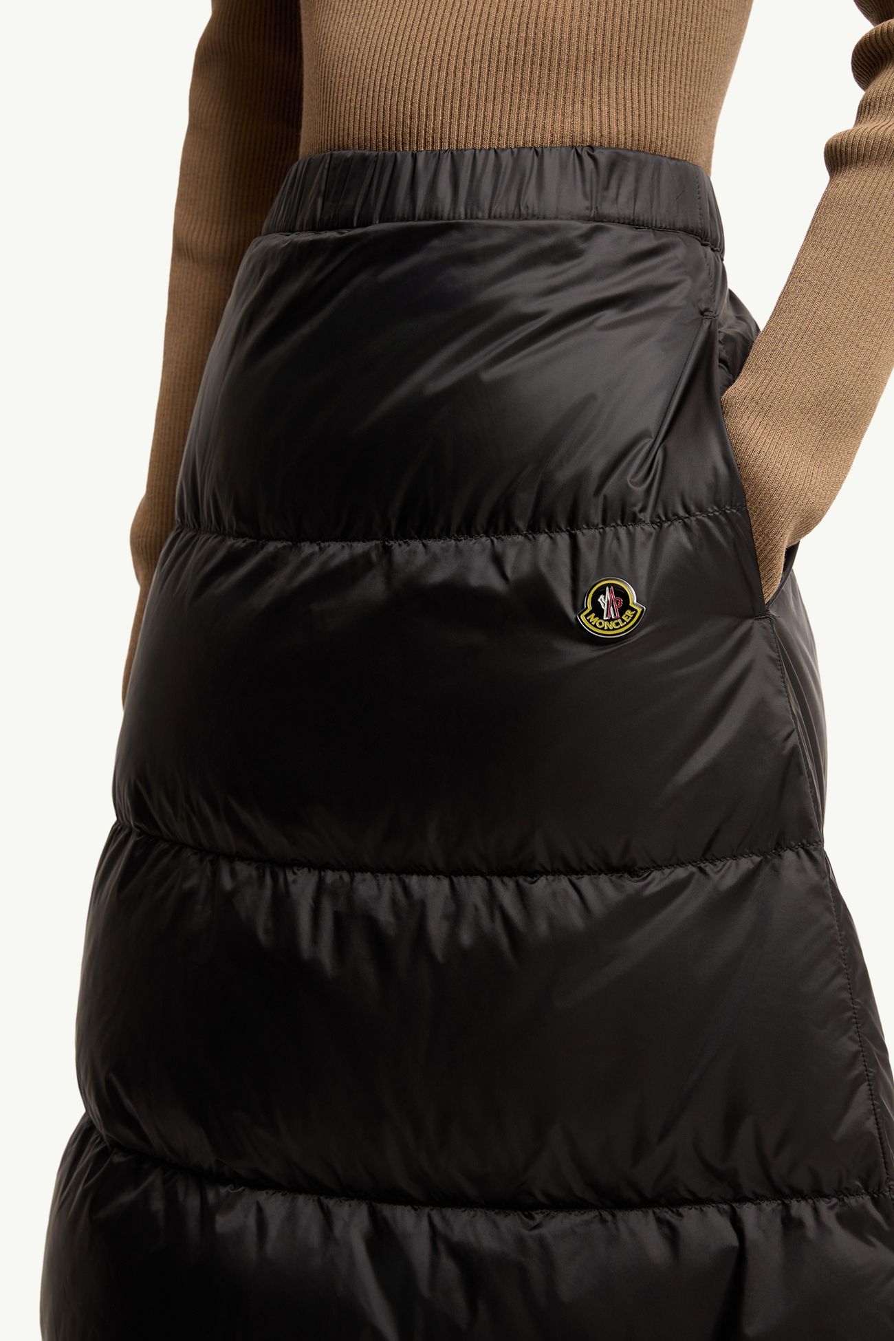 雙面羊毛斜紋布夾層中長裙 女士 黑色 Moncler 6