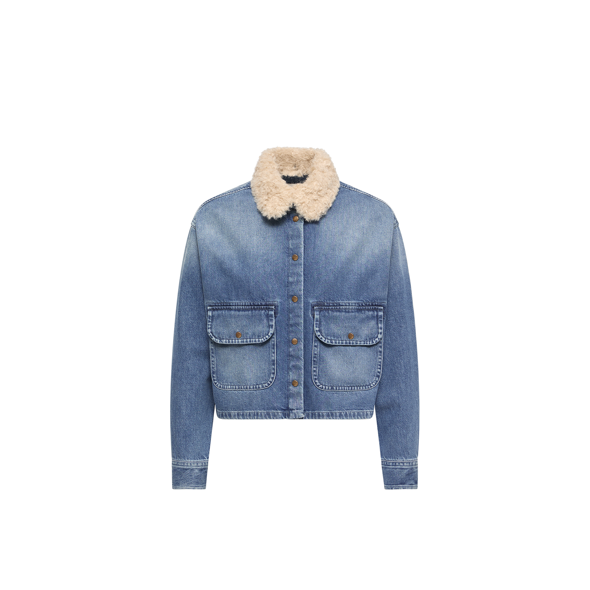 Moncler Women's Cropped Cotton Denim Jacket - Denim 715 - Size 10 (S) - Image 1