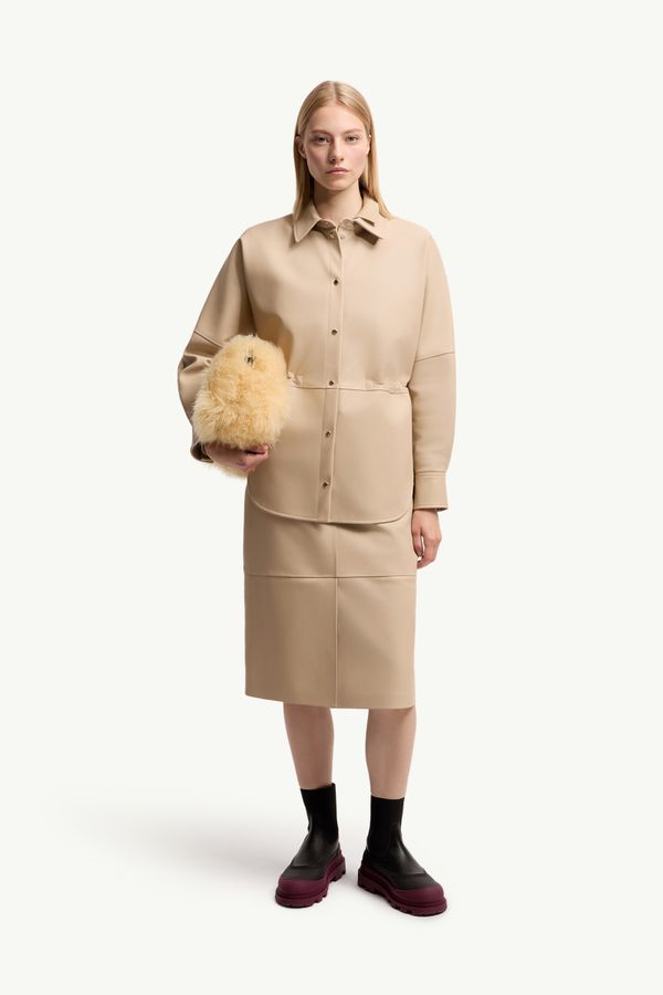 皮革長袖恤衫 女士 淺米色 Moncler 0