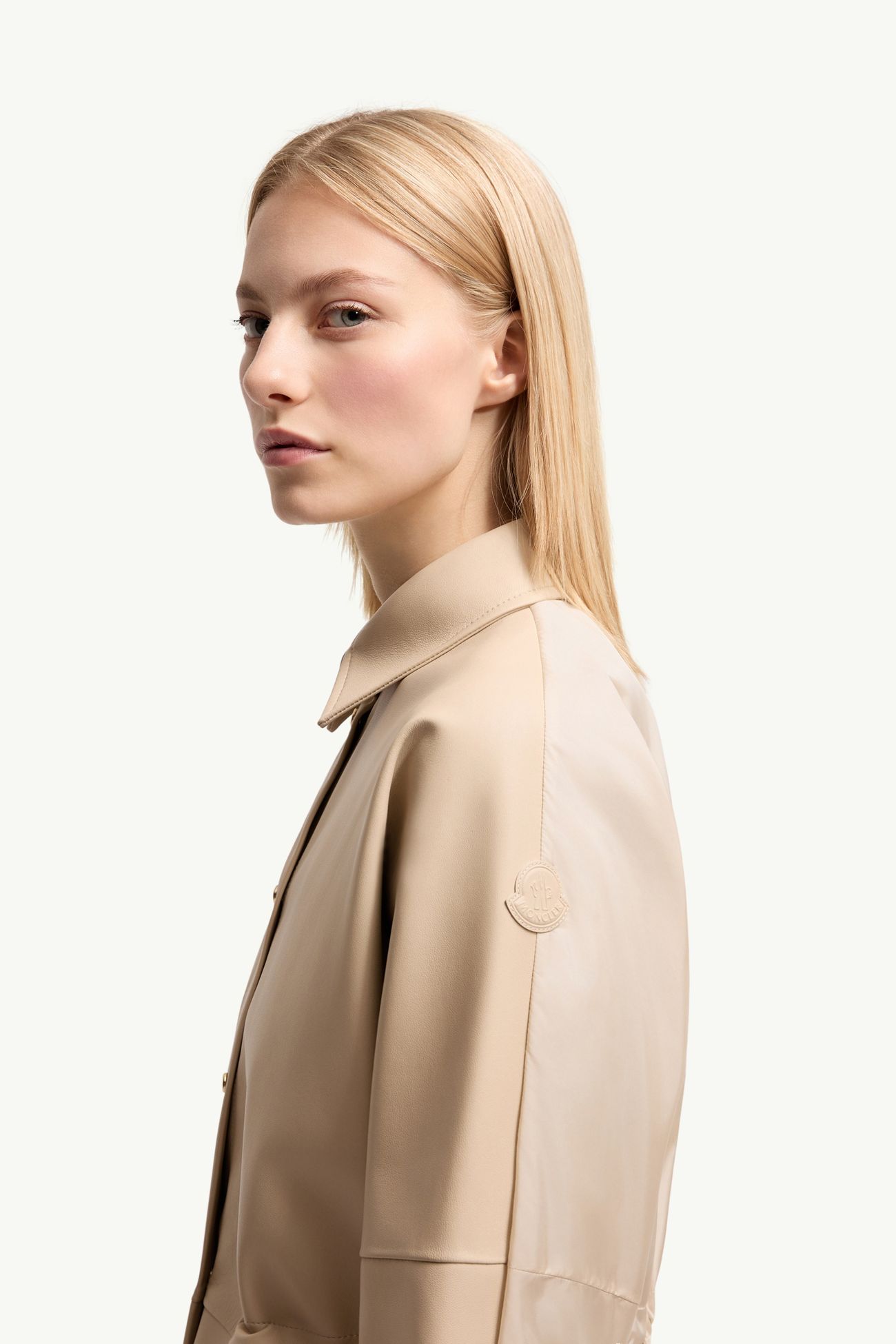 皮革長袖恤衫 女士 淺米色 Moncler 1