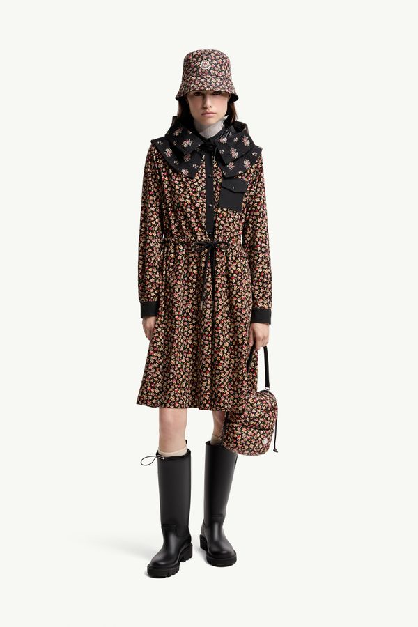 Floral Corduroy Dress Women Black Moncler 0