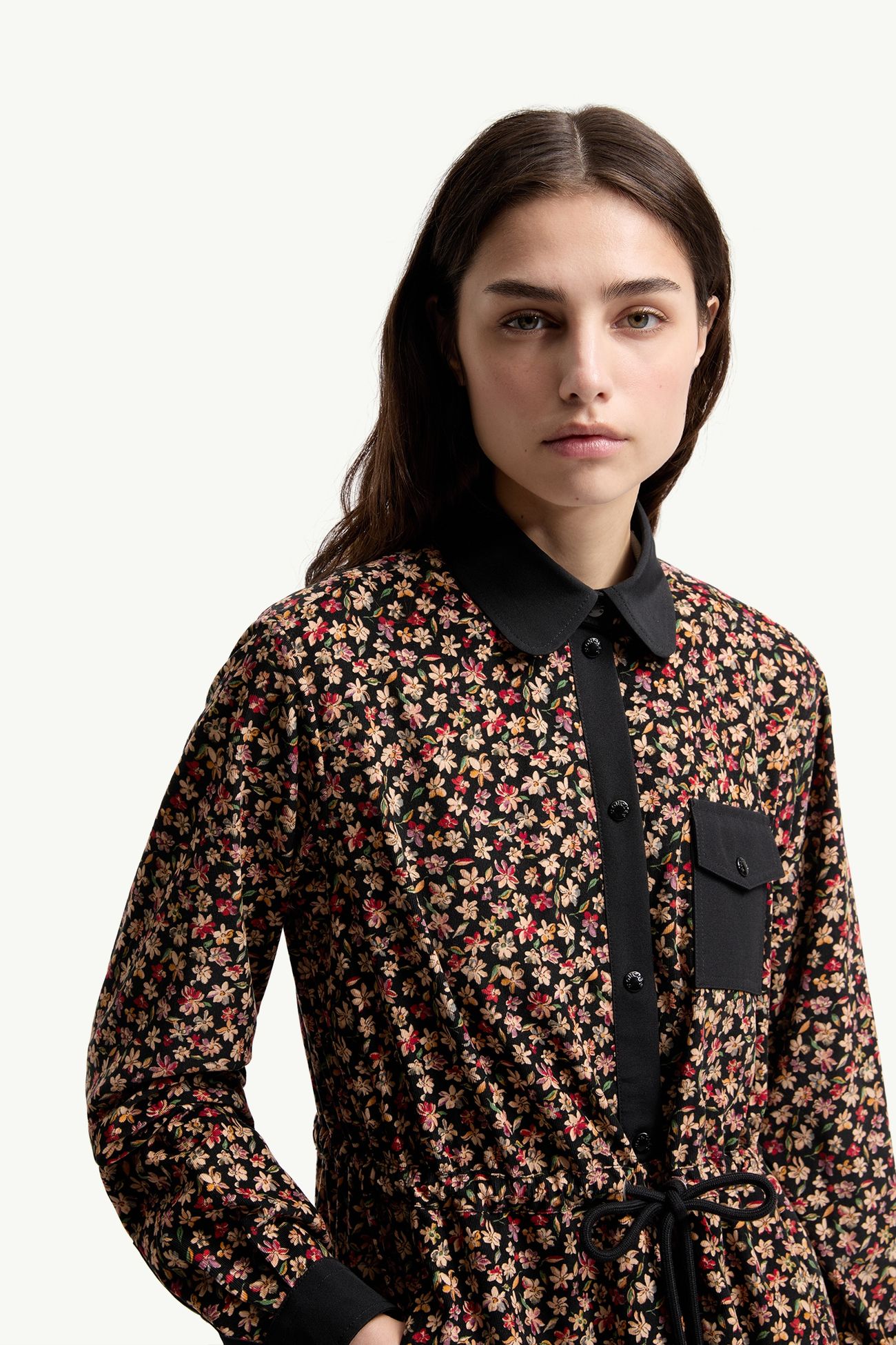 Floral Corduroy Dress Women Black Moncler 5