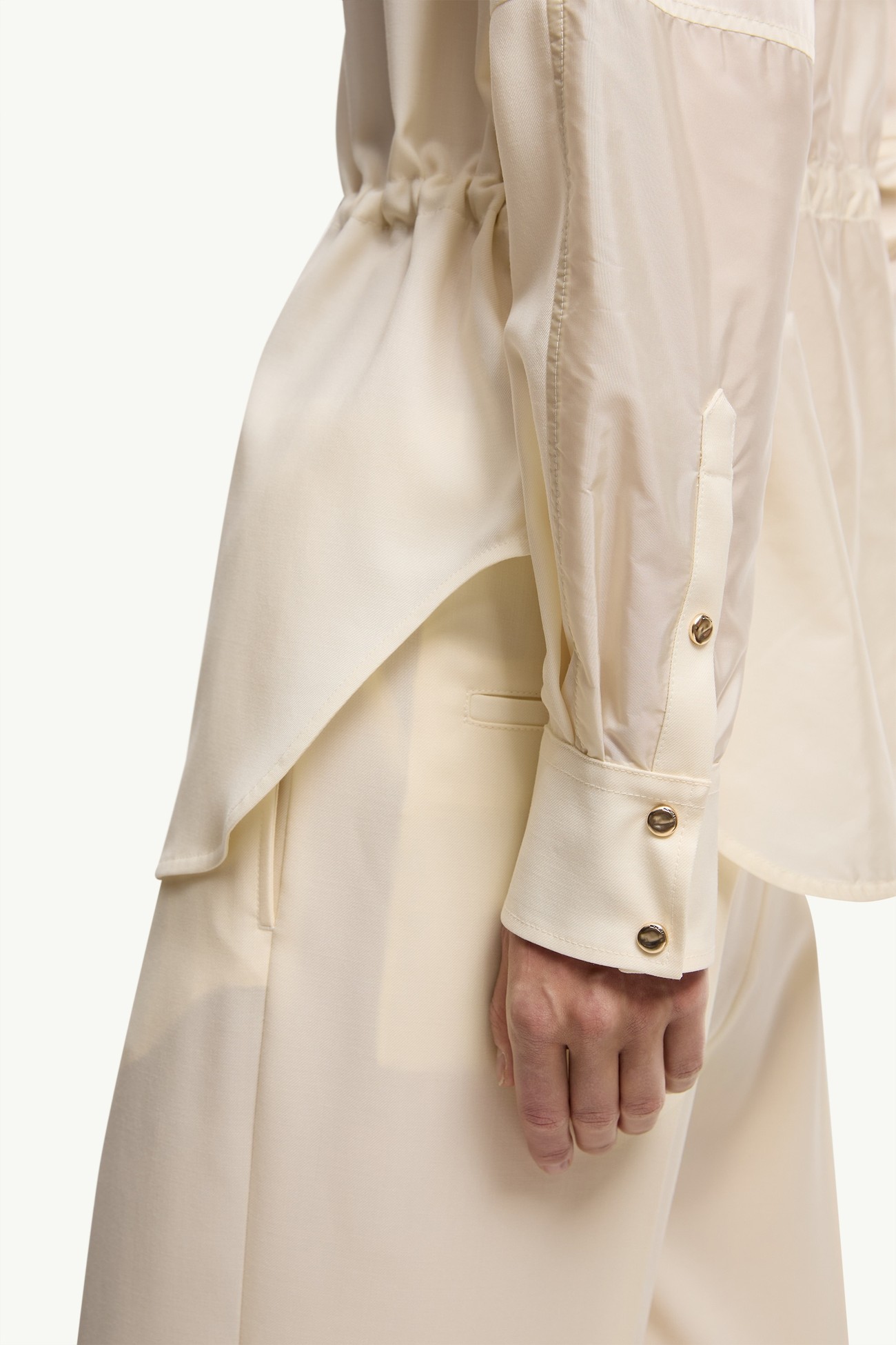 Wool Long Sleeve Shirt Women White Ivory Moncler 5