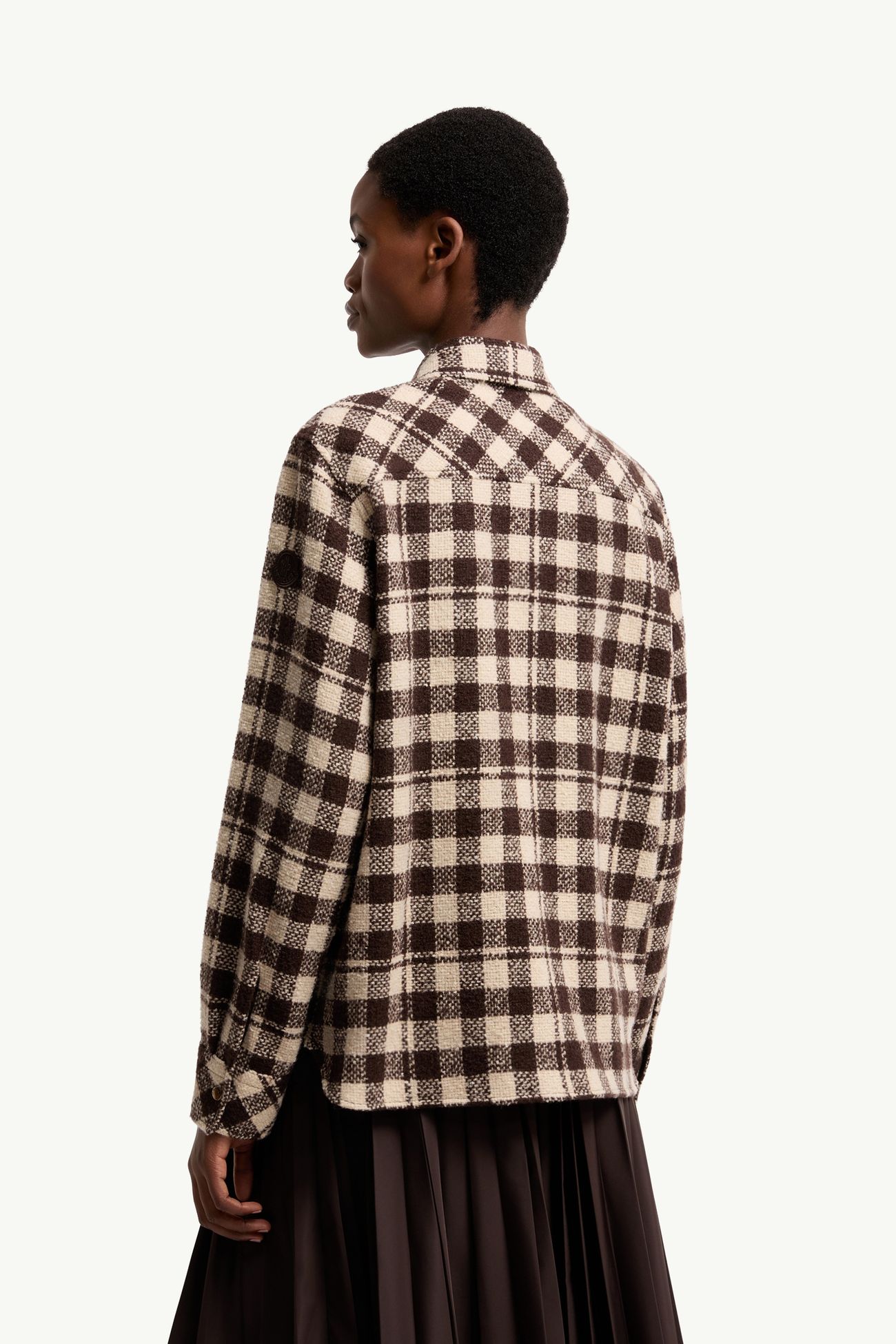Wool Shirt Women Brown & White Moncler 4