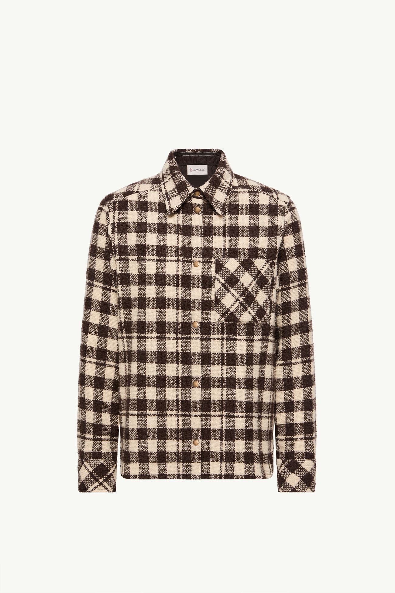 Wool Shirt Women Brown & White Moncler 2