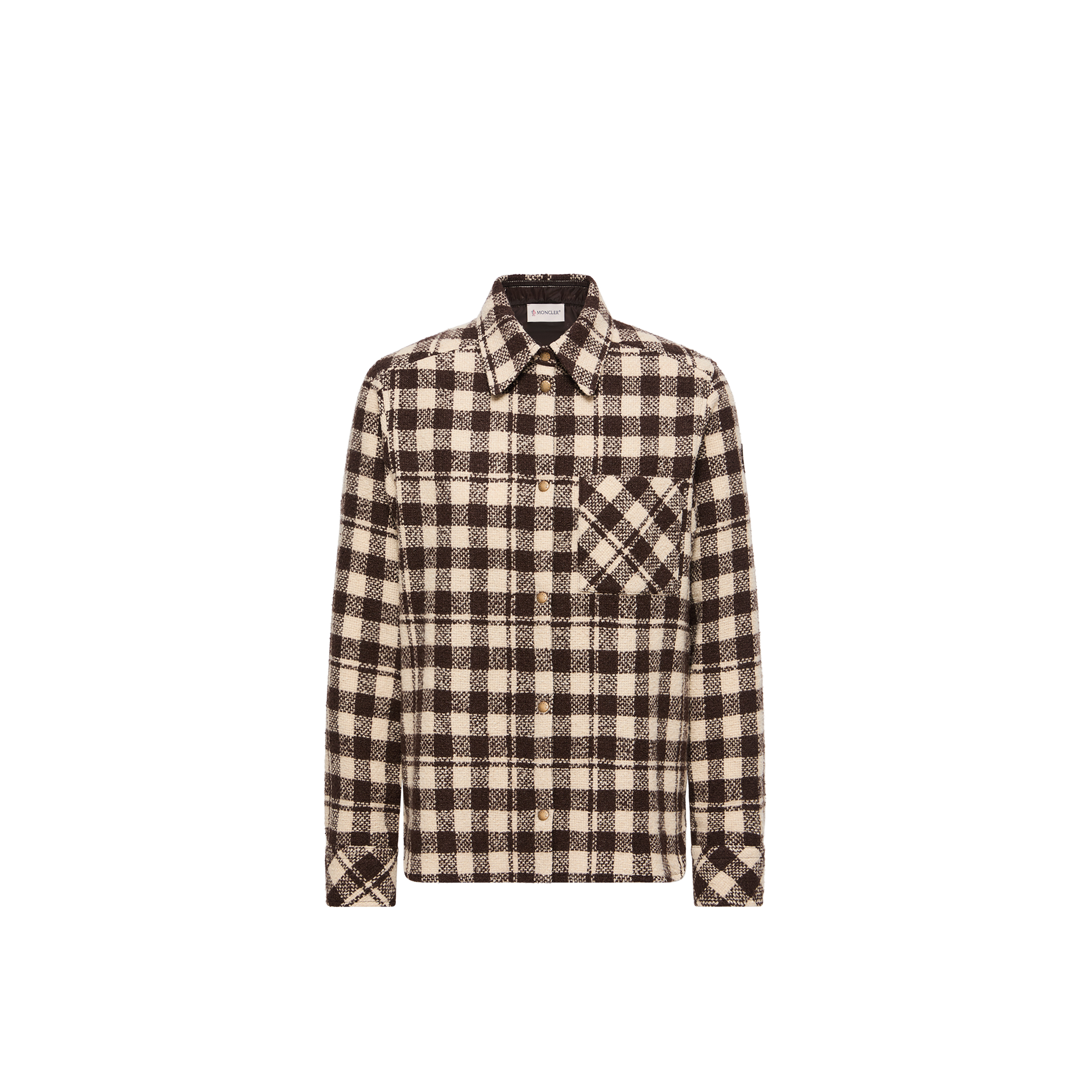 Moncler , Shirts, Female, Brown, Xs, Checked Pattern Shirt - Image 3