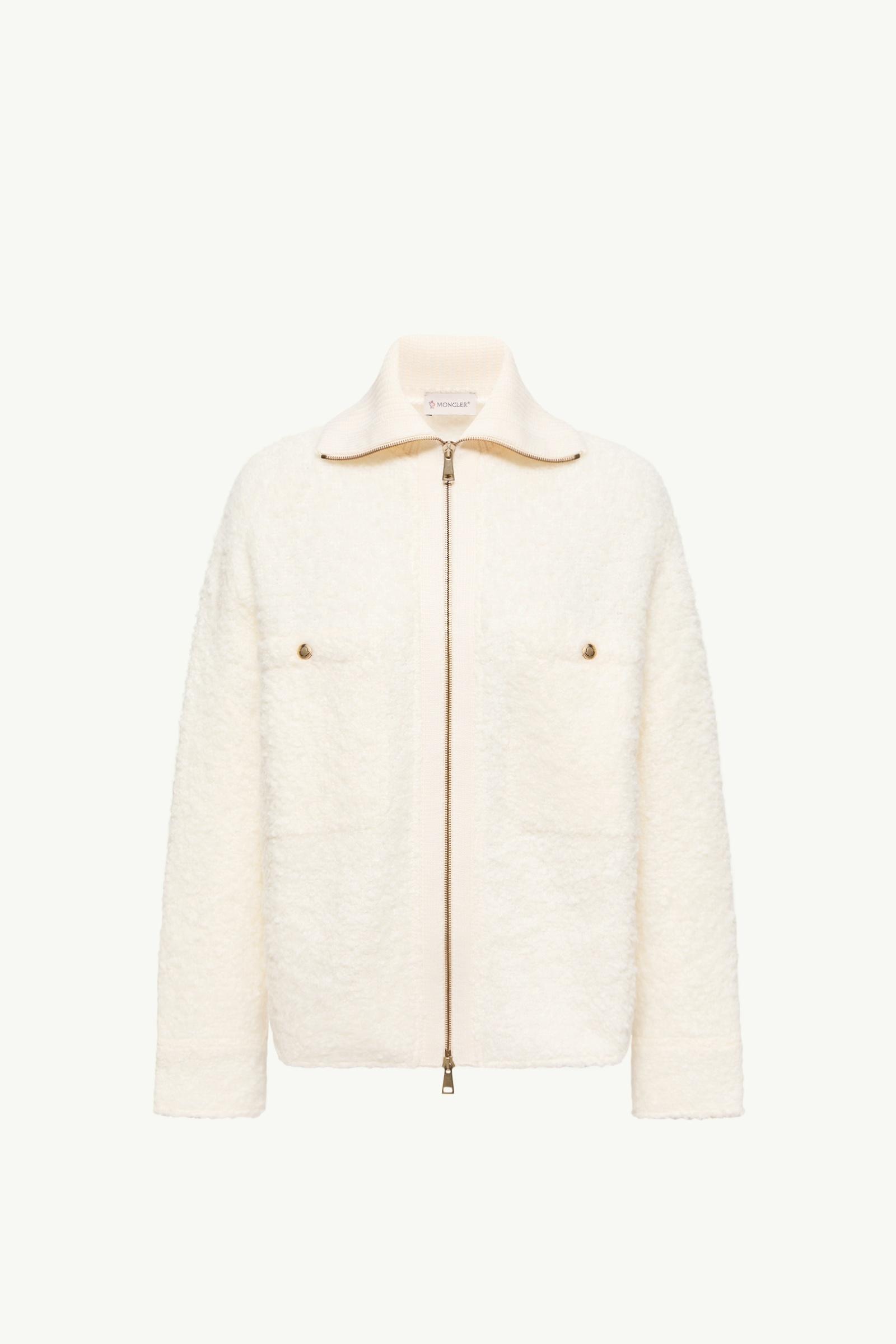 Tweed Zip-Up Shirt Jacket Women White Ivory Moncler, 1 of 0