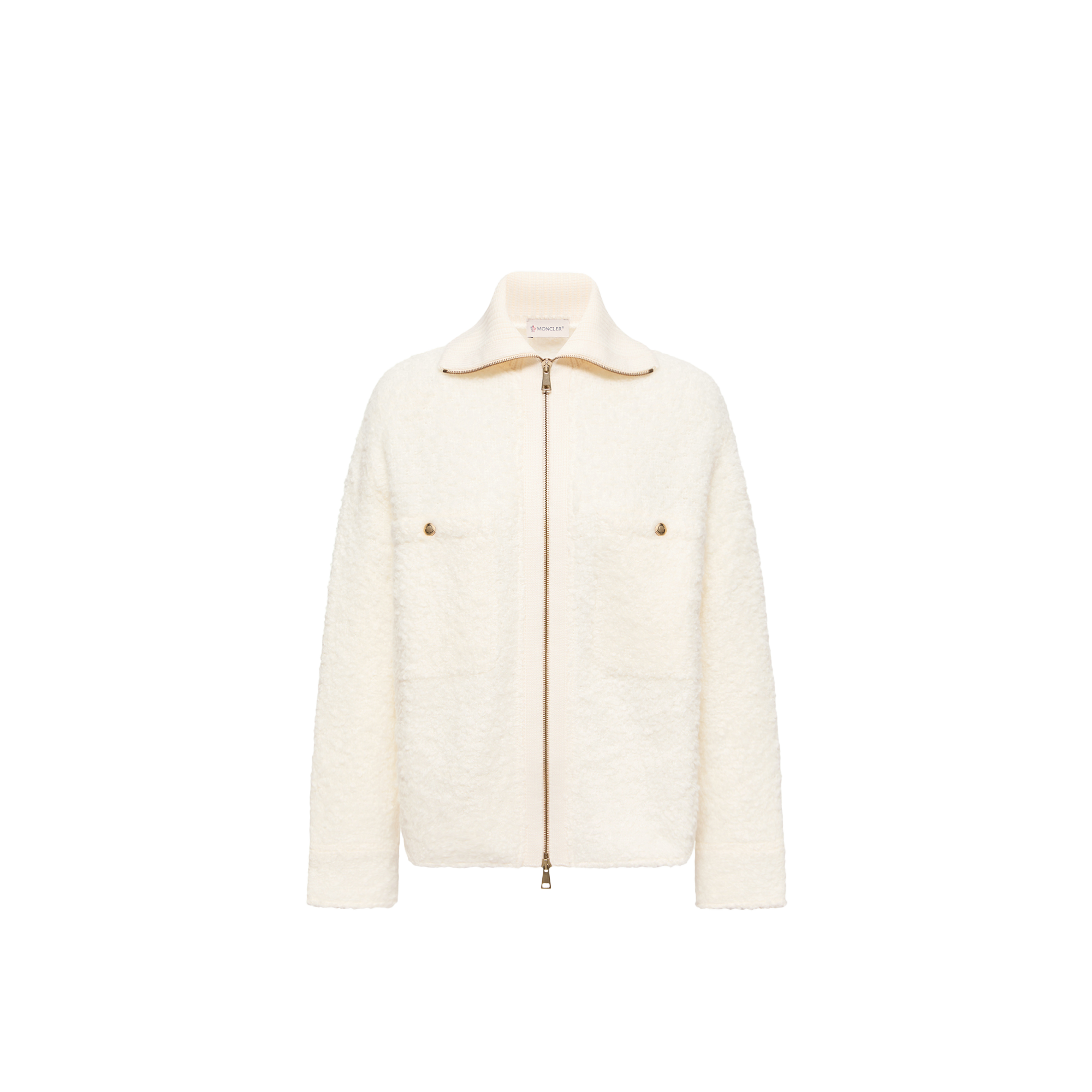 Moncler Bouclé Cardigan - Female - Cardigans - White - Xs - Knitwear - Image 3