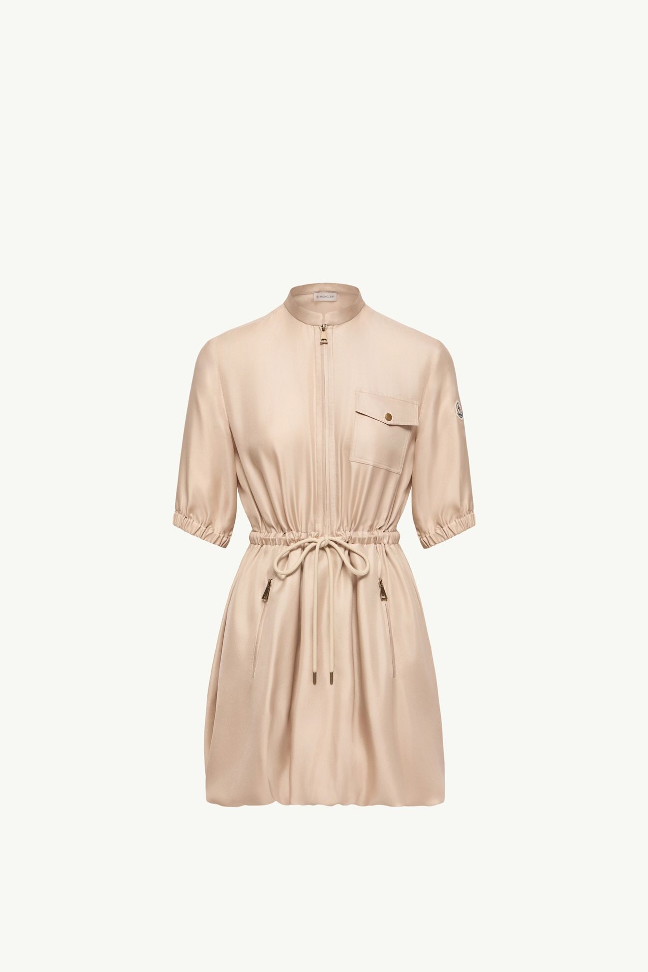 女士桑蚕丝斜纹迷你衬衫连衣裙 女士 浅米色 Moncler 2