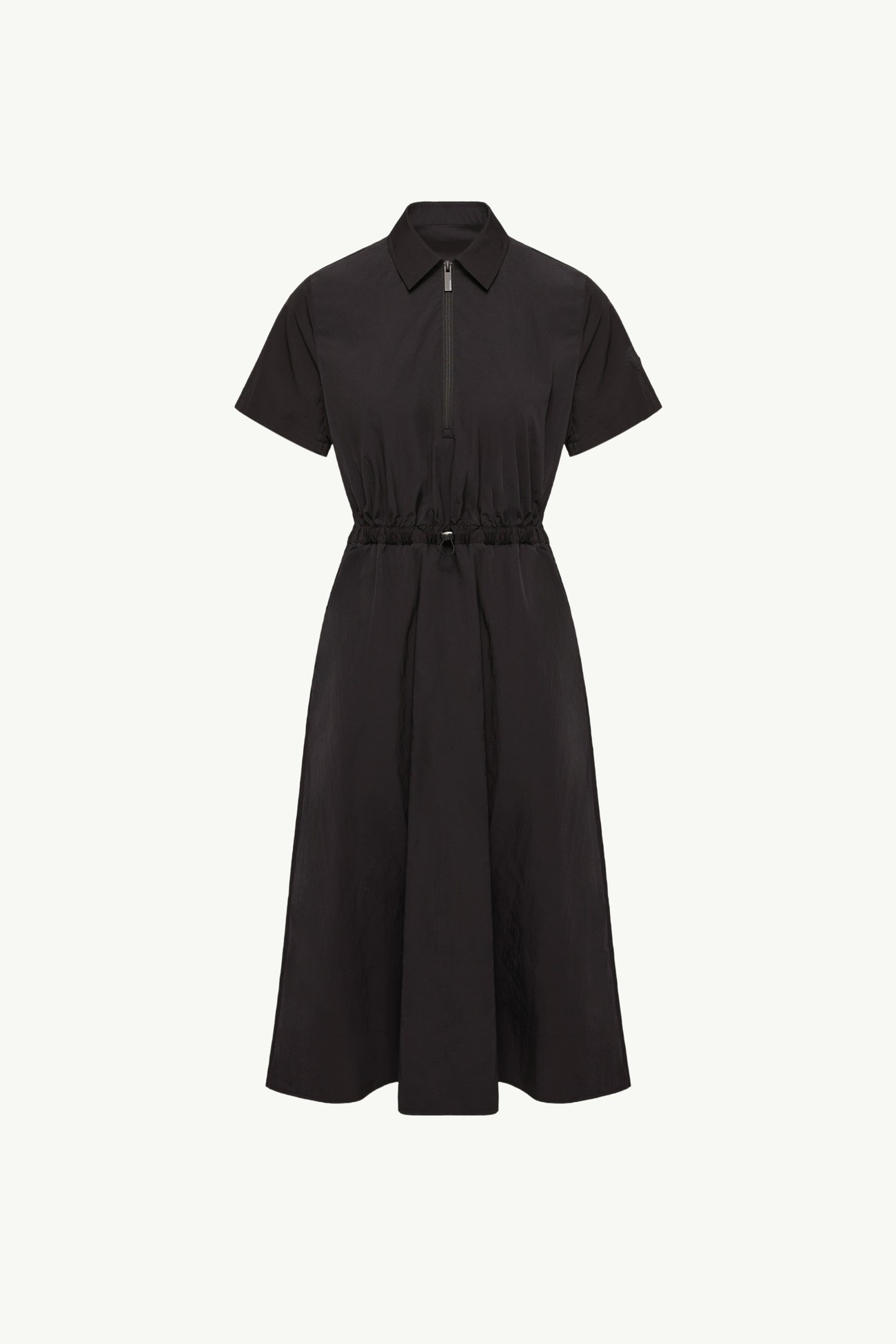 Pleated Mid-Length Shirt Dress Women Black Moncler 2