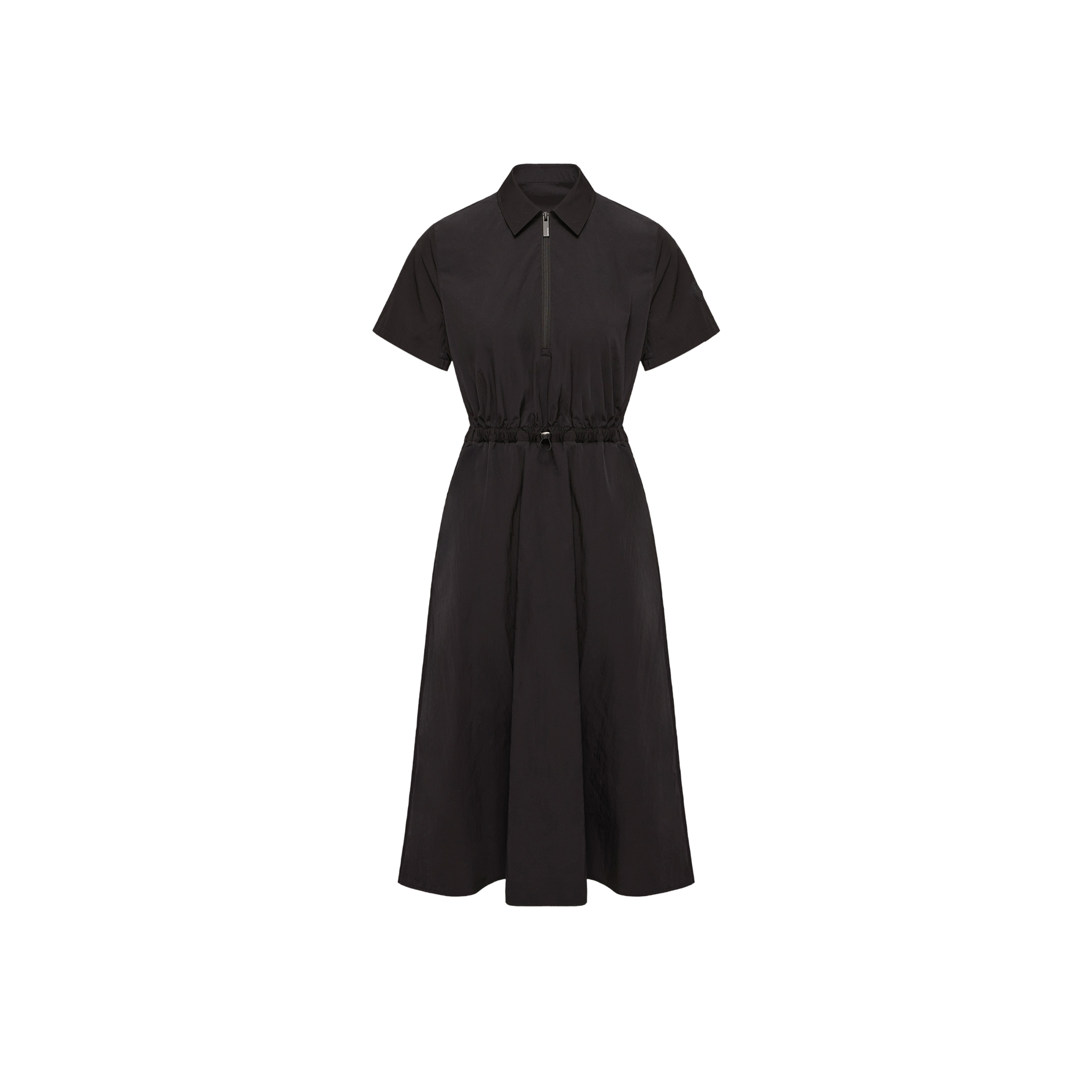 Moncler   Pleated Mid-Length Shirt Dress for Women in Black, Size: 44