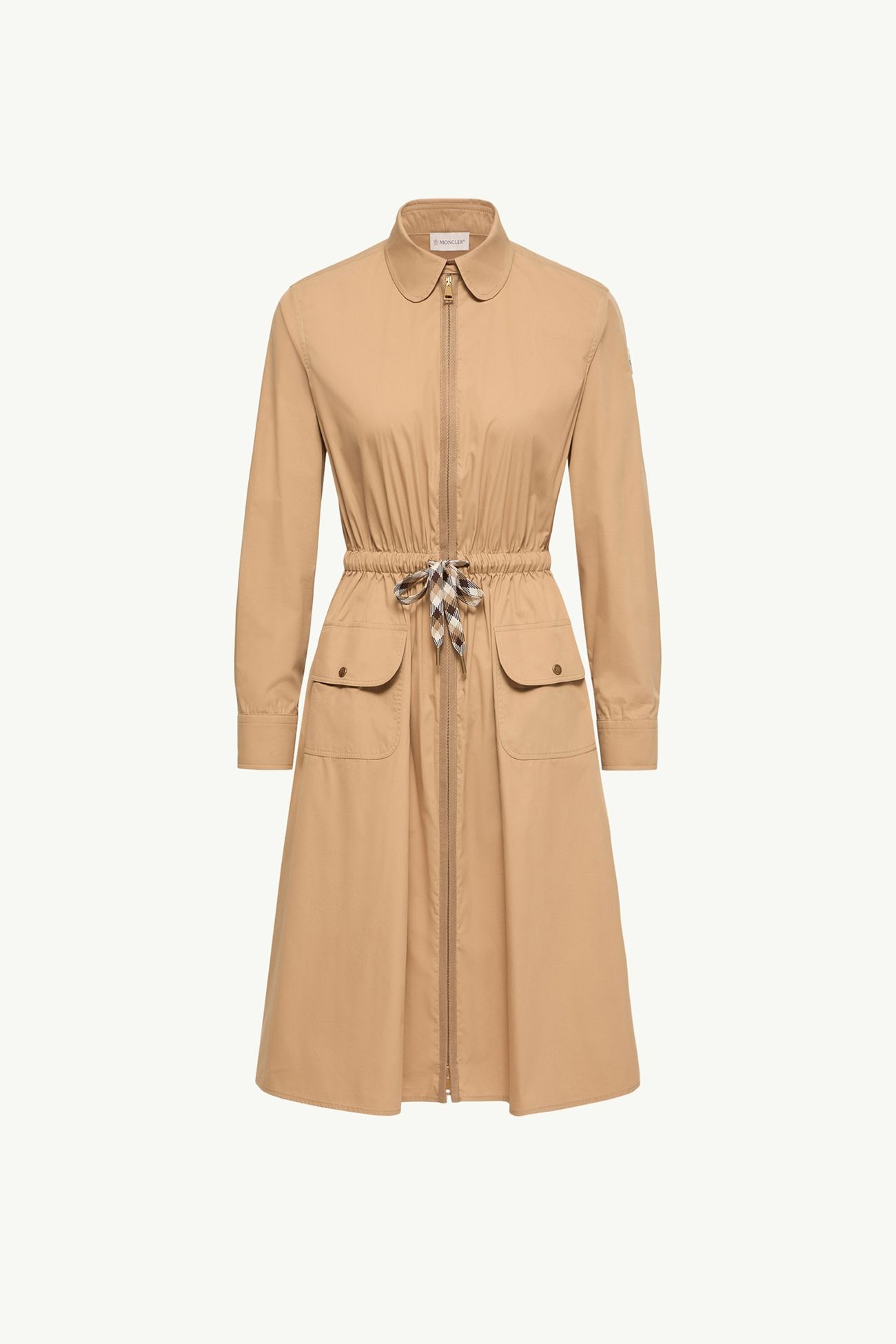 Abito al ginocchio in misto cotone Donna Beige Moncler 2