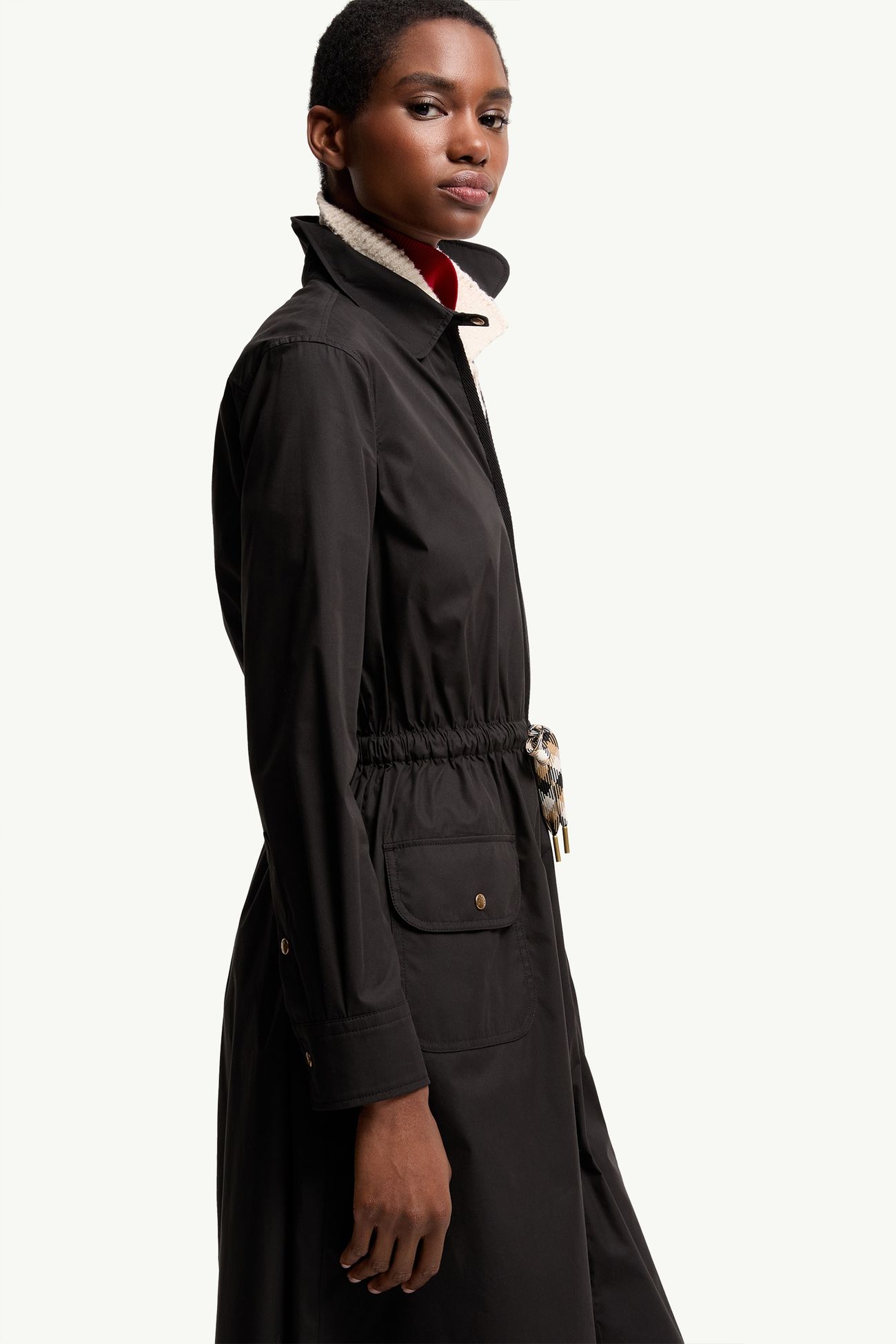 Cotton Blend Knee-Length Dress Women Black Moncler 5