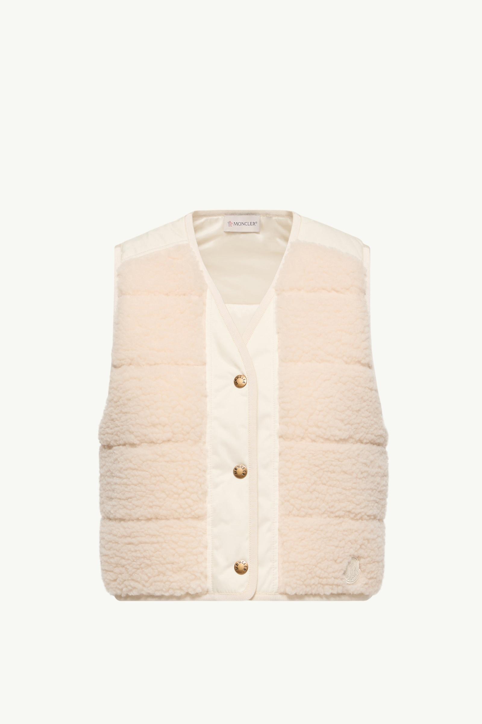 Fluffy Teddy Padded Gilet Women White Ivory Moncler, 1 of 0