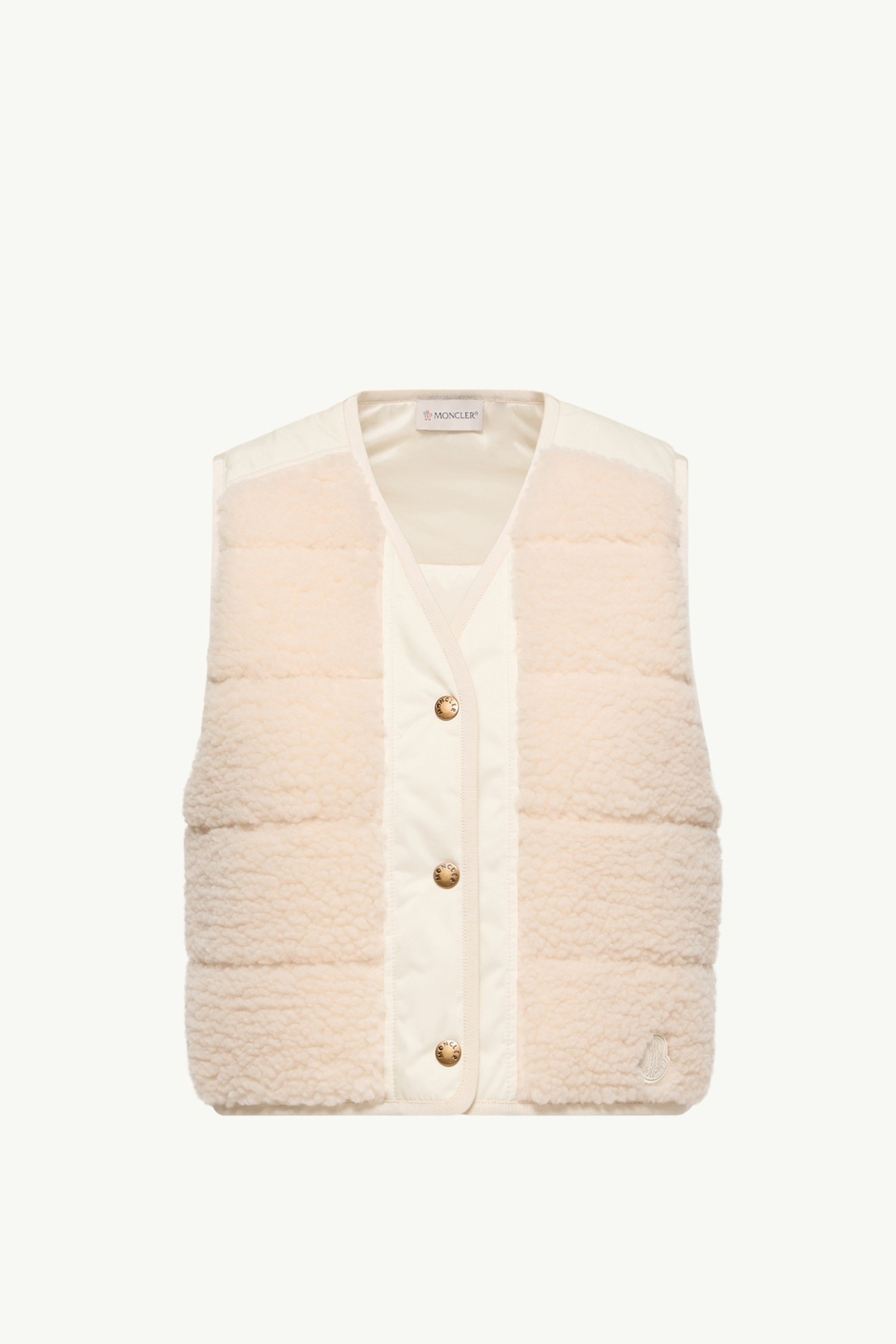Fluffy Teddy Padded Gilet Women White Ivory Moncler 2