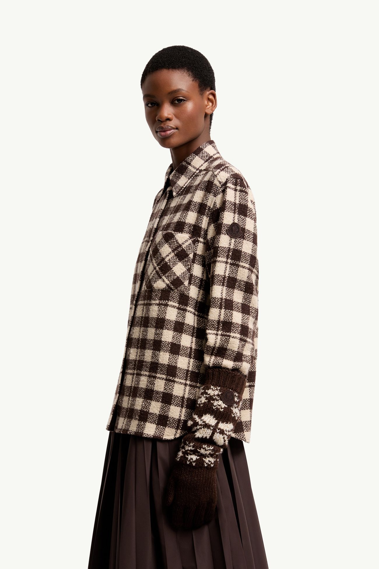女士提花针织手套 女士 棕色 Moncler 1