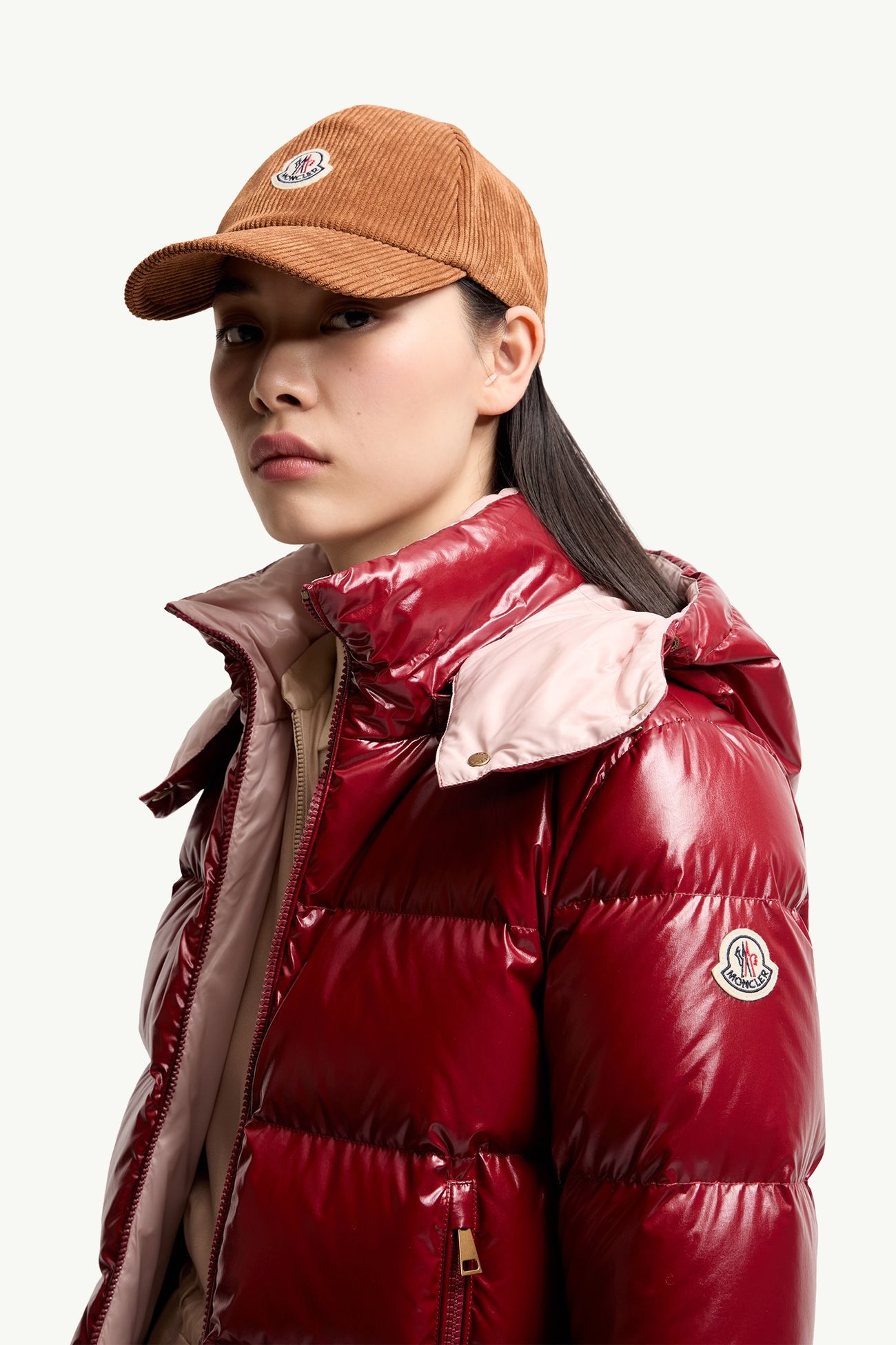 Corduroy Baseball Cap Women Camel Beige Moncler 1