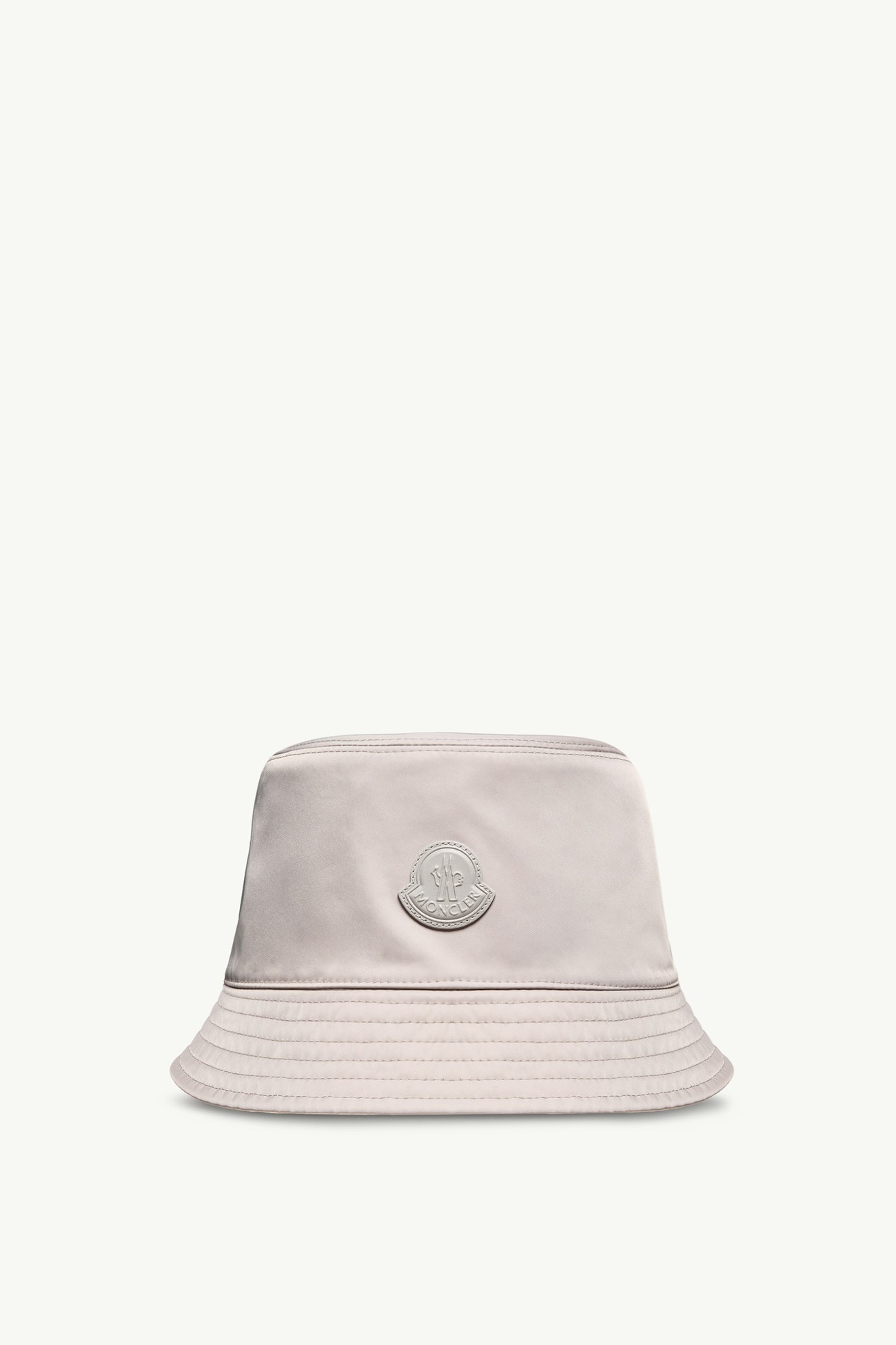 Leather Logo Gabardine Bucket Hat Women White & Gray Moncler 4