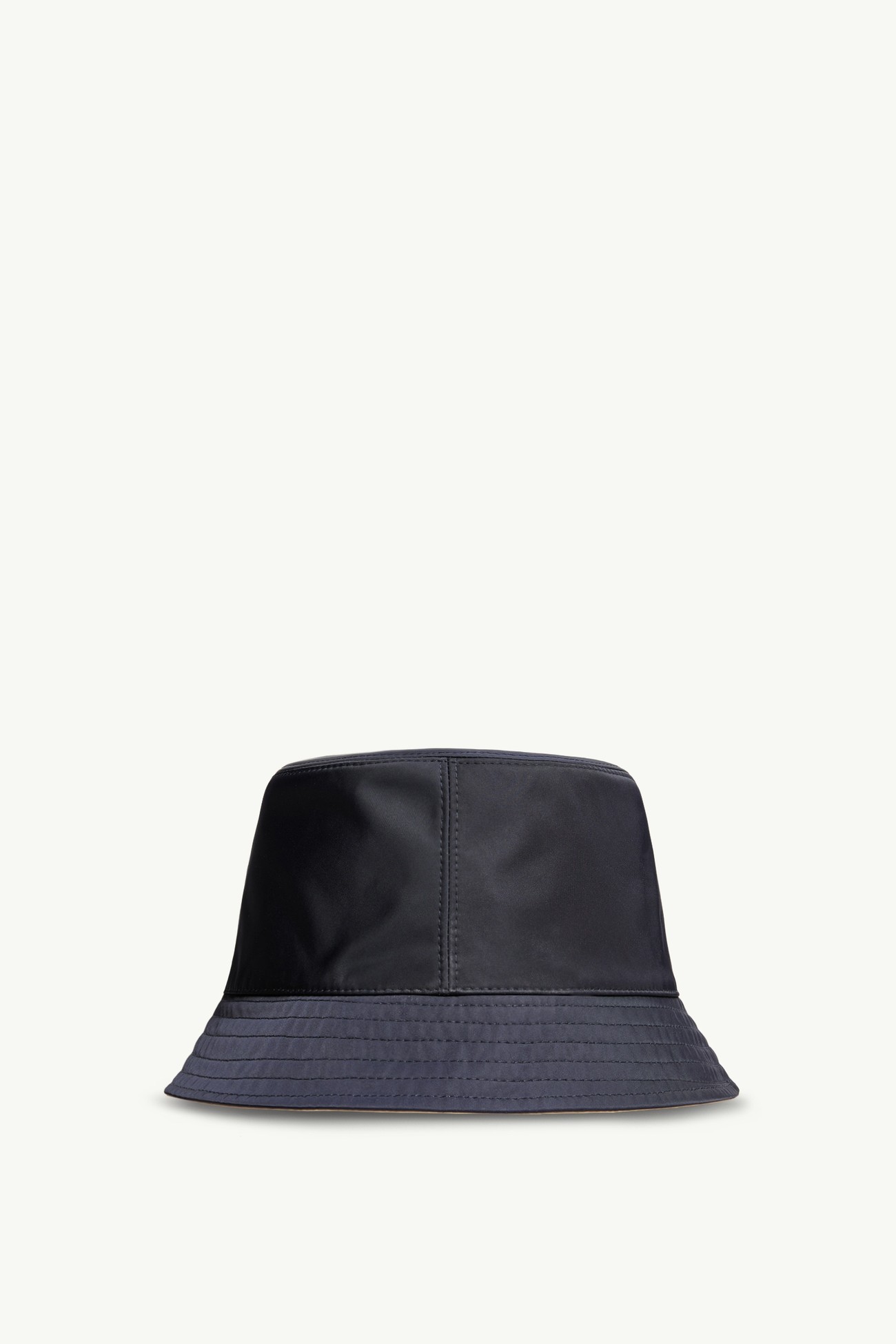 Leather Logo Gabardine Bucket Hat Women Beige & Navy Blue Moncler 3