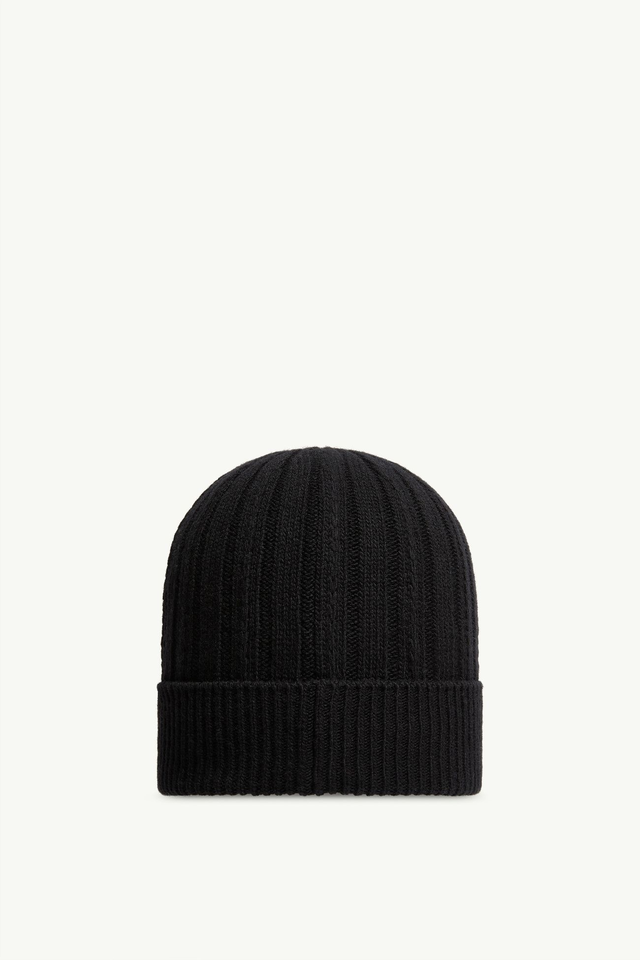 Rib-Knit Wool Beanie Women Black Moncler 3