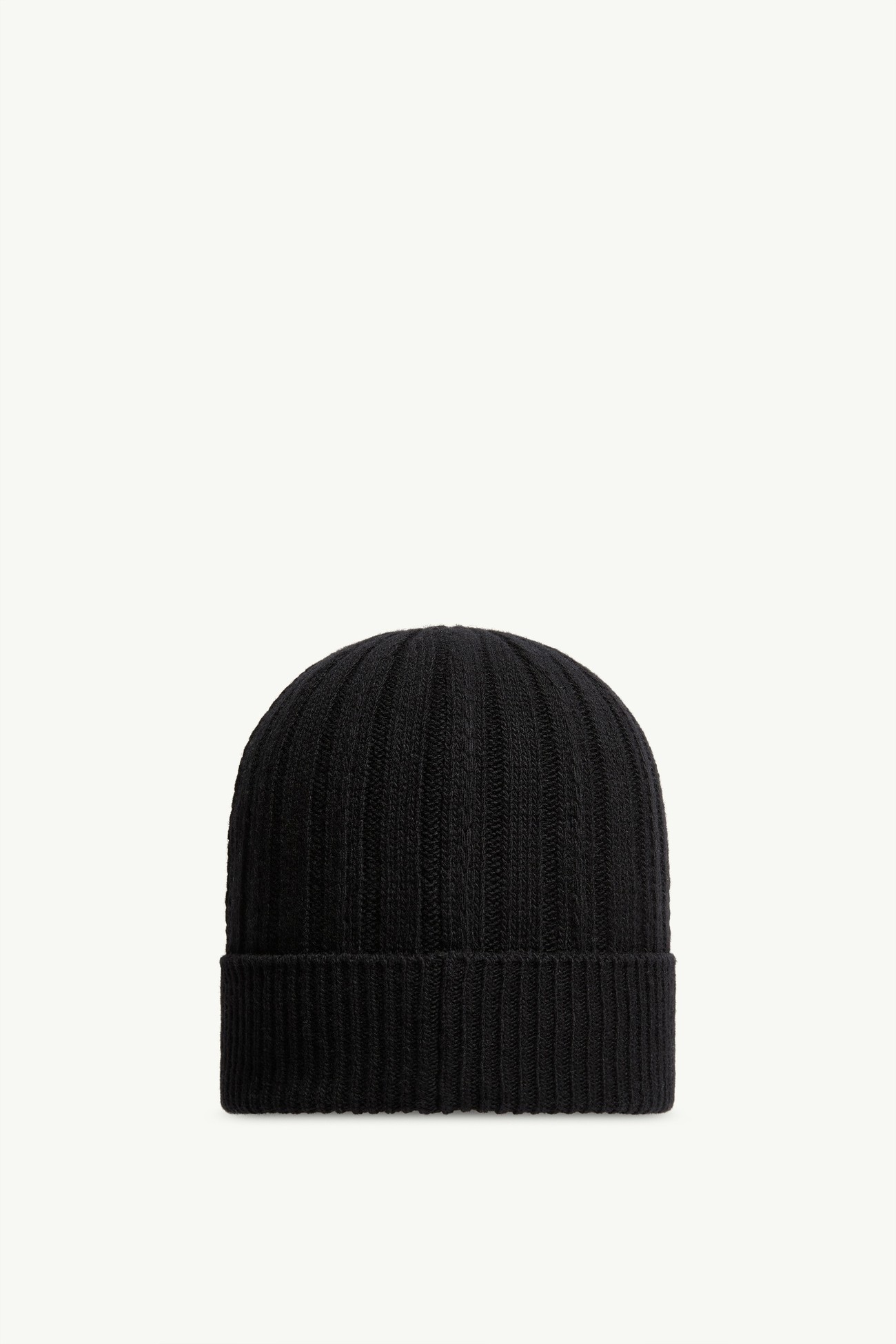 Rib-Knit Wool Beanie Women Black Moncler 3