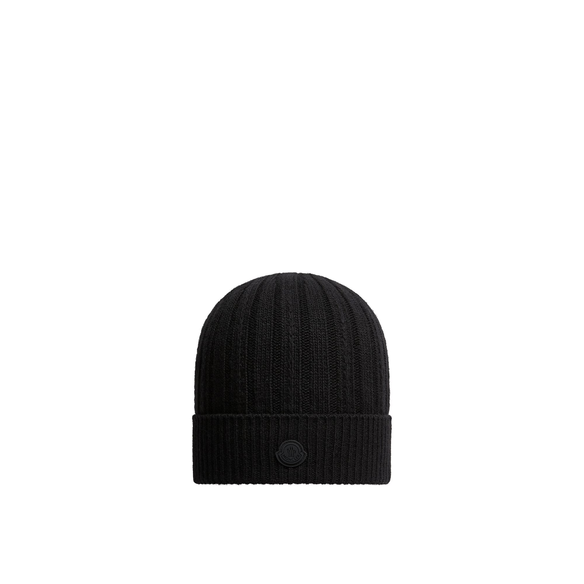 Moncler   Rib-Knit Wool Beanie for Women in Black