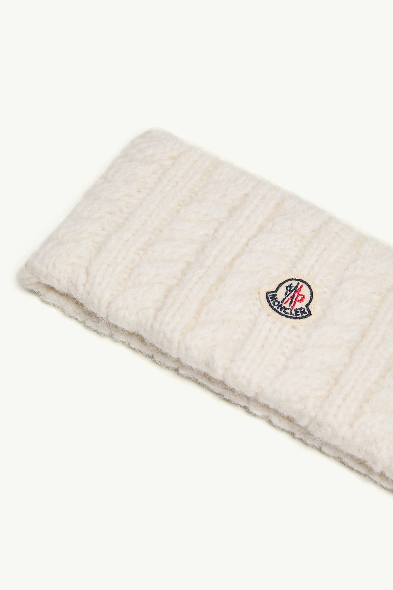 Fascia per capelli in misto alpaca a treccia Donna Bianco Moncler 2