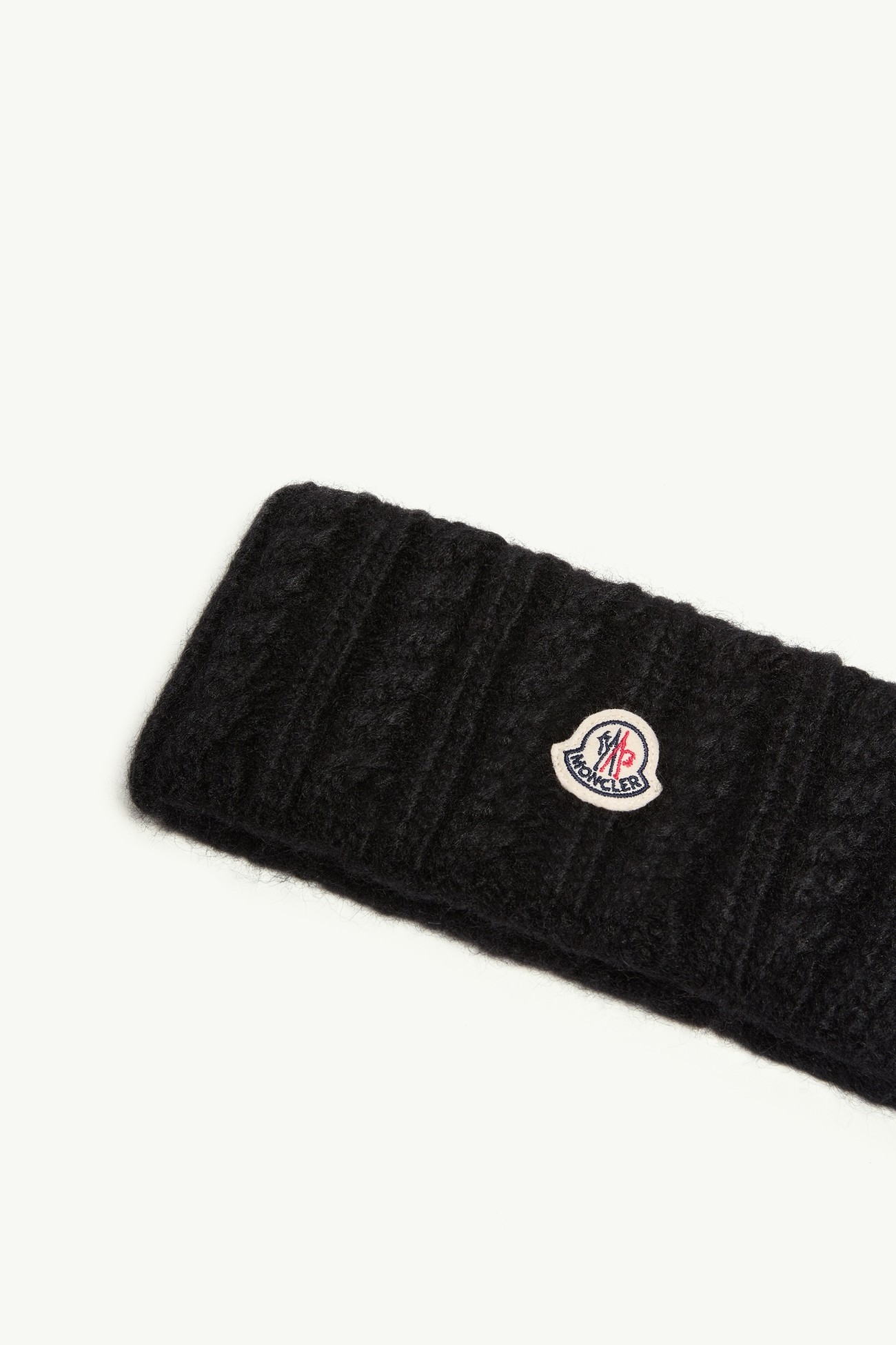 Fascia per capelli in misto alpaca a treccia Donna Nero Moncler 2