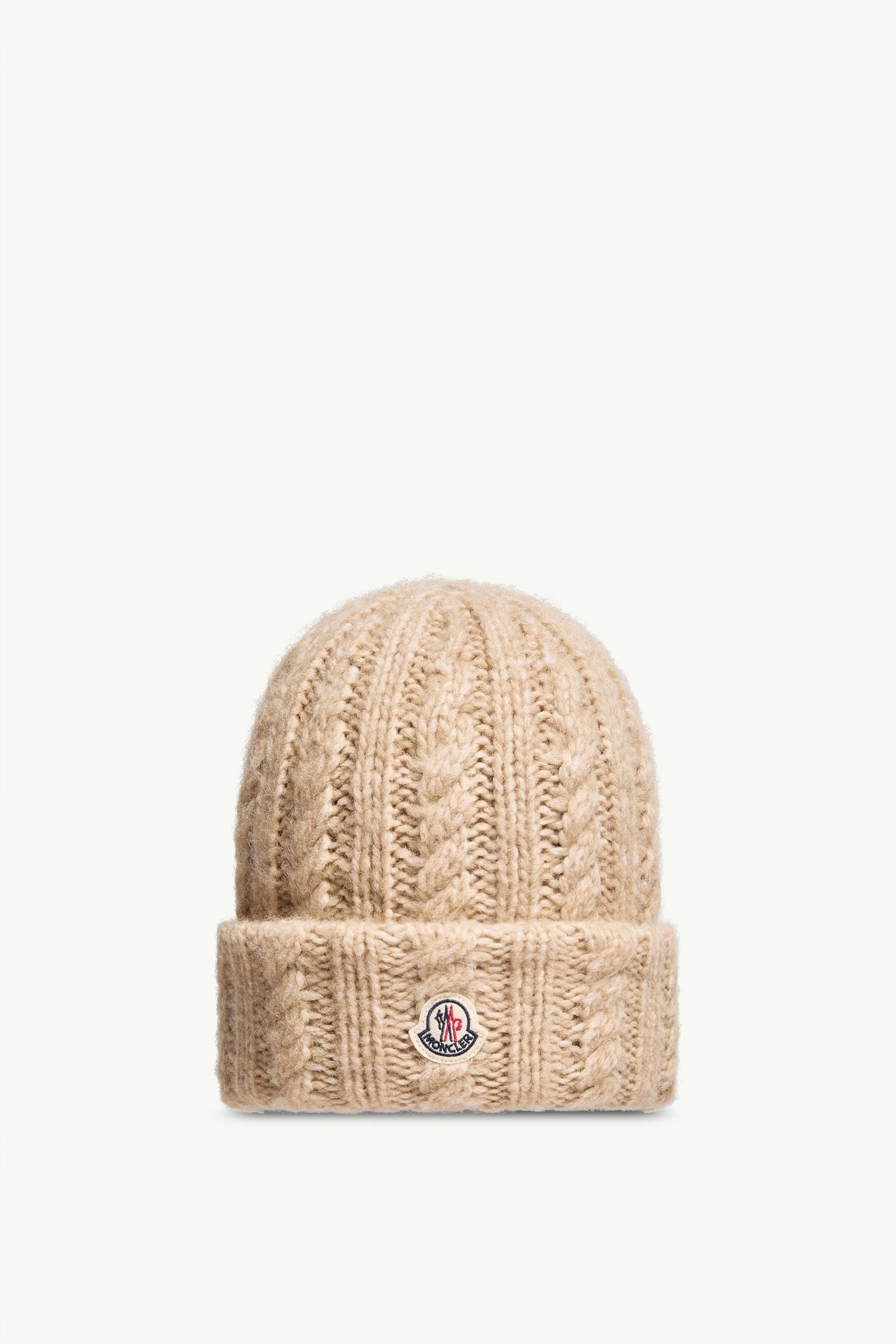 Cable Knit Wool Blend Beanie Women Light Beige Moncler, 1 of 0