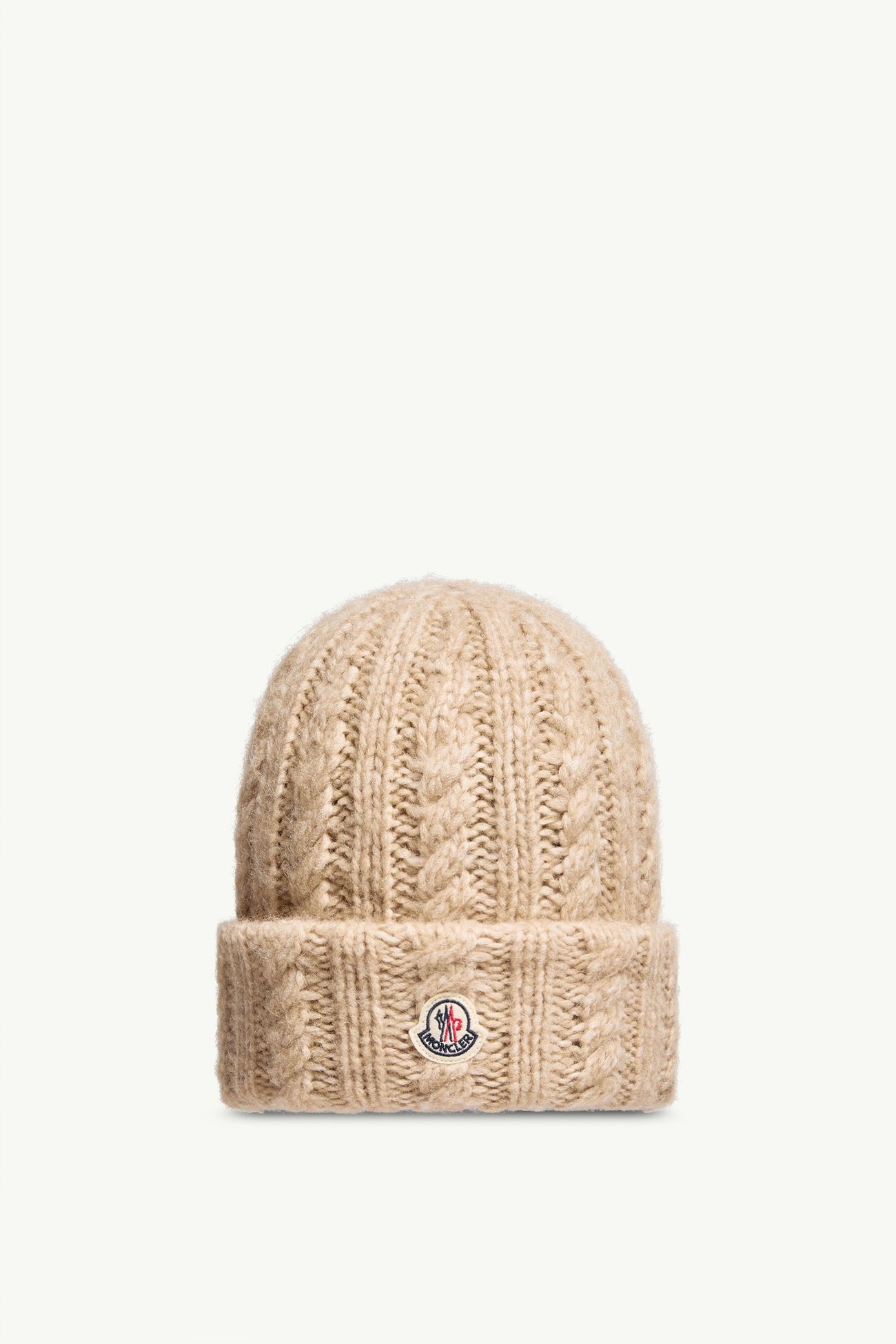 女士绞花针织羊毛混纺便帽 女士 浅米色 Moncler 0