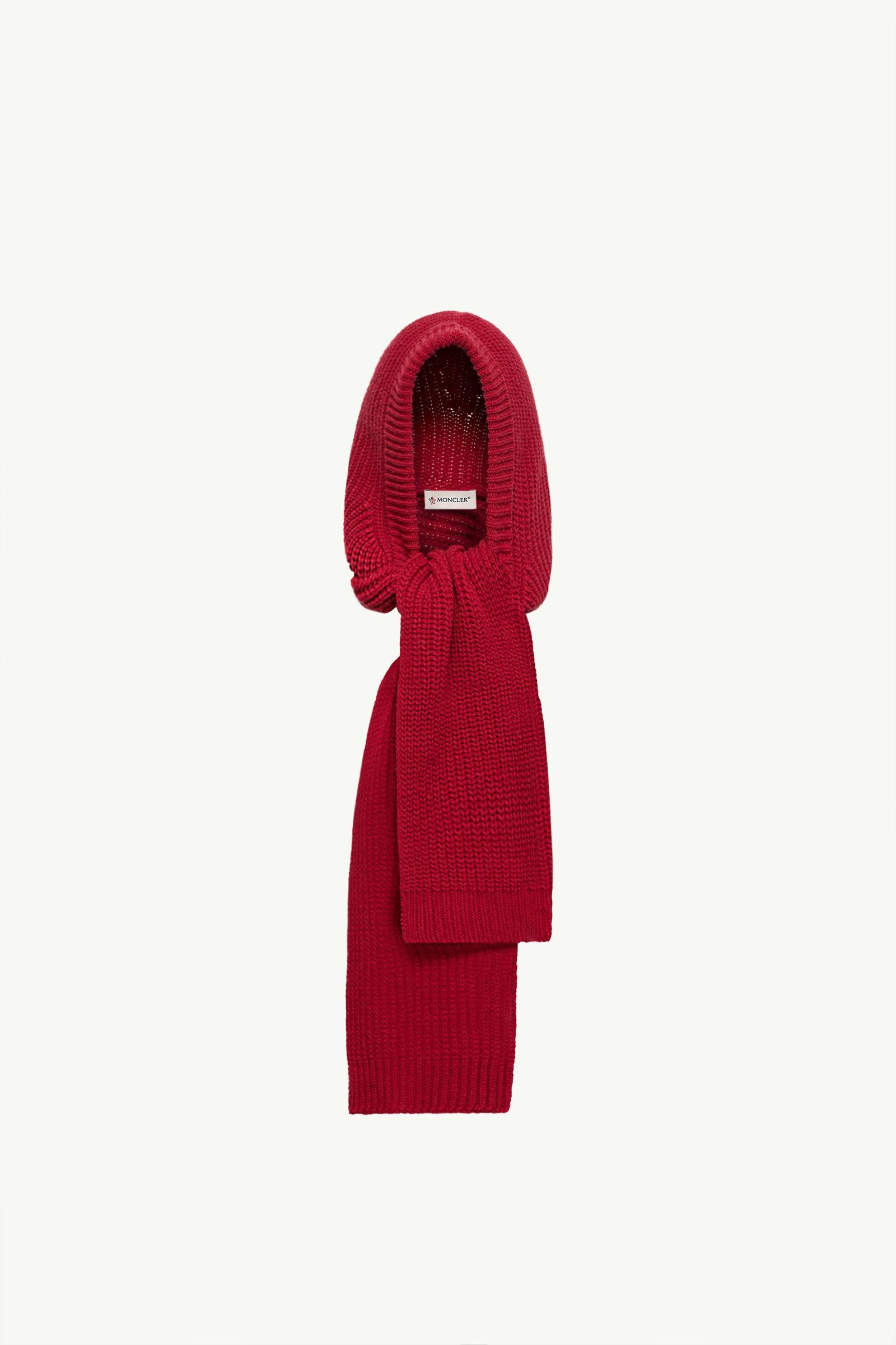羊毛羊絨混紡連帽圍巾 女士 紅色 Moncler, 1 of 0