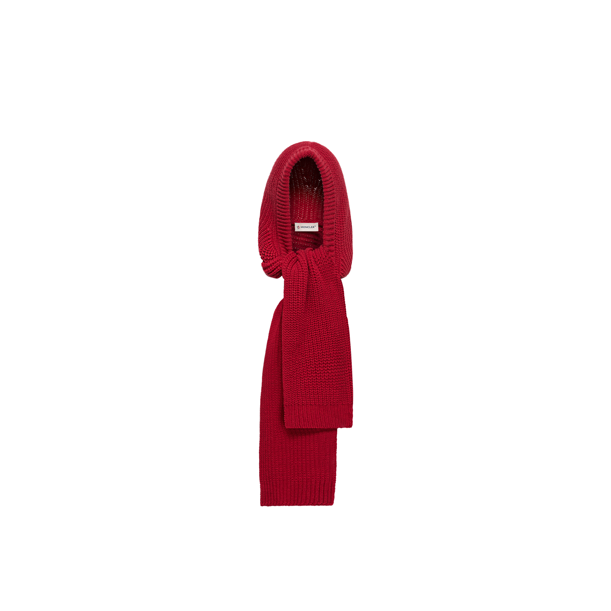 Moncler Sciarpa Con Cappuccio In Misto Lana E Cashmere Donna da Rosso