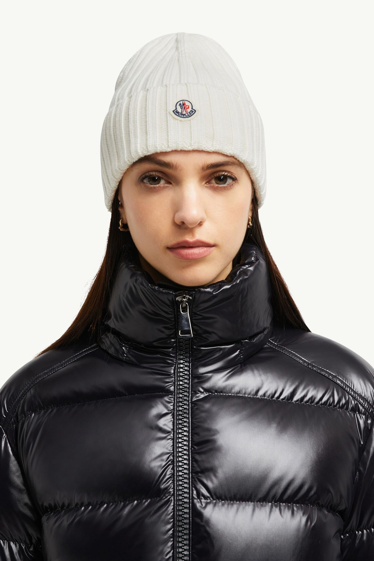 Gorro de lana con logotipo Mujer Blanco Moncler 1