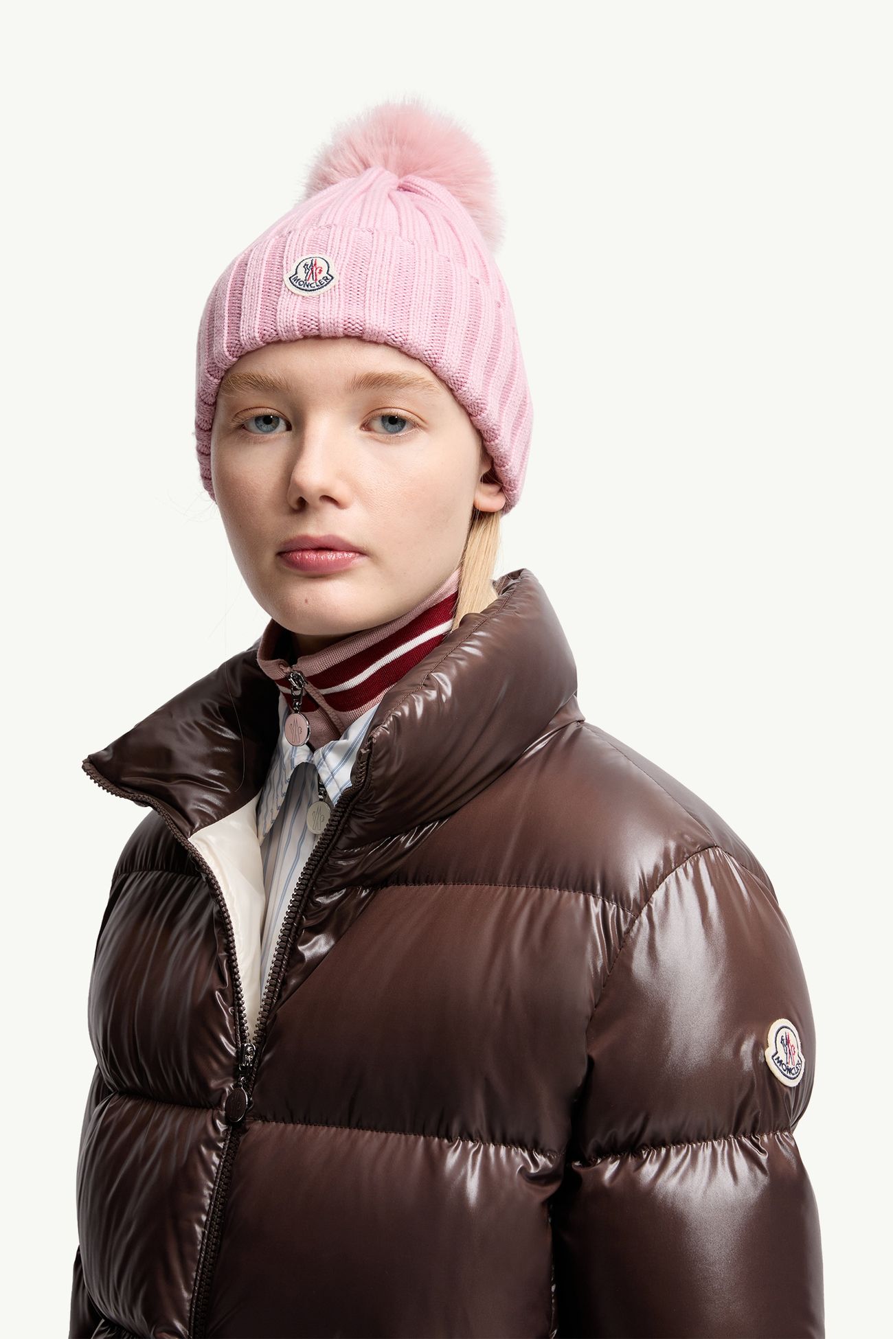 絨球羊毛冷帽 女士 粉紅色 Moncler 1