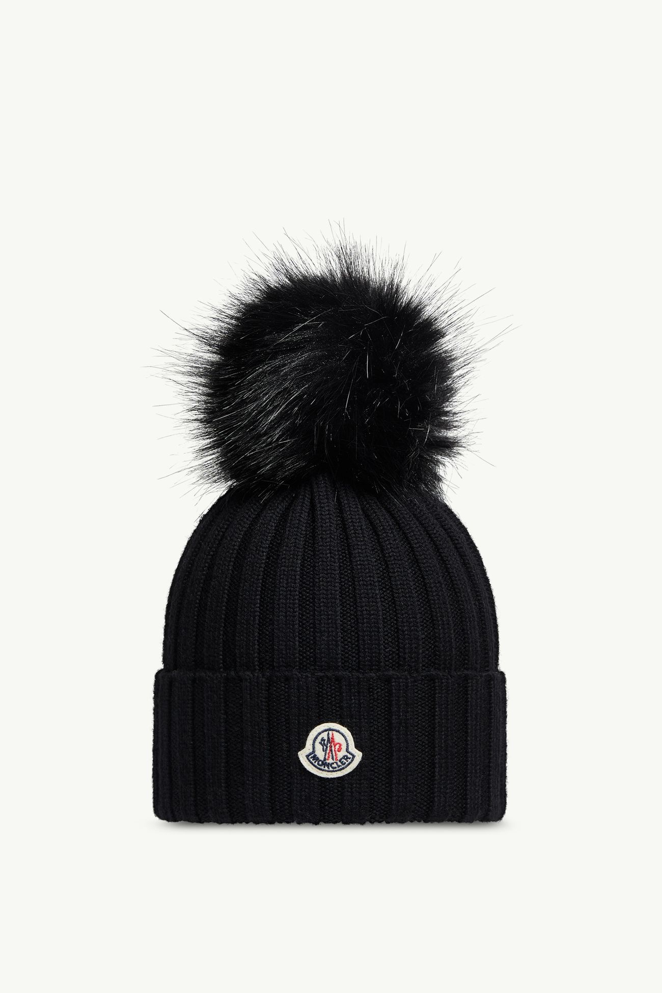 Gorro de lana con pompón Mujer Negro Moncler 0
