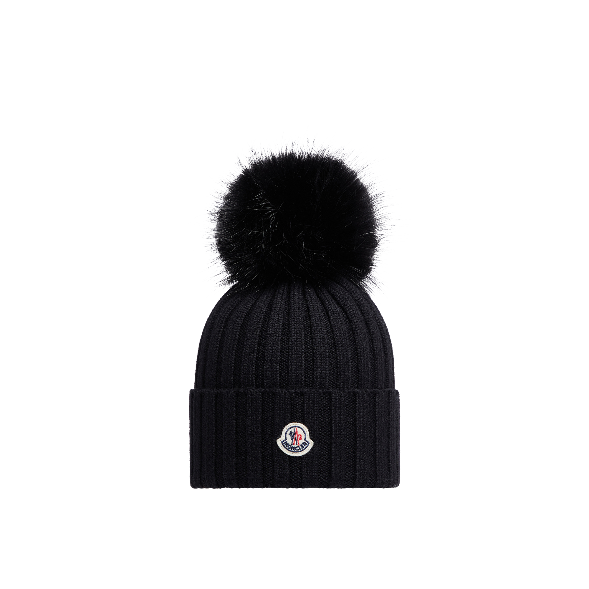 Moncler Women's Black Virgin Wool Beanie - Image 11