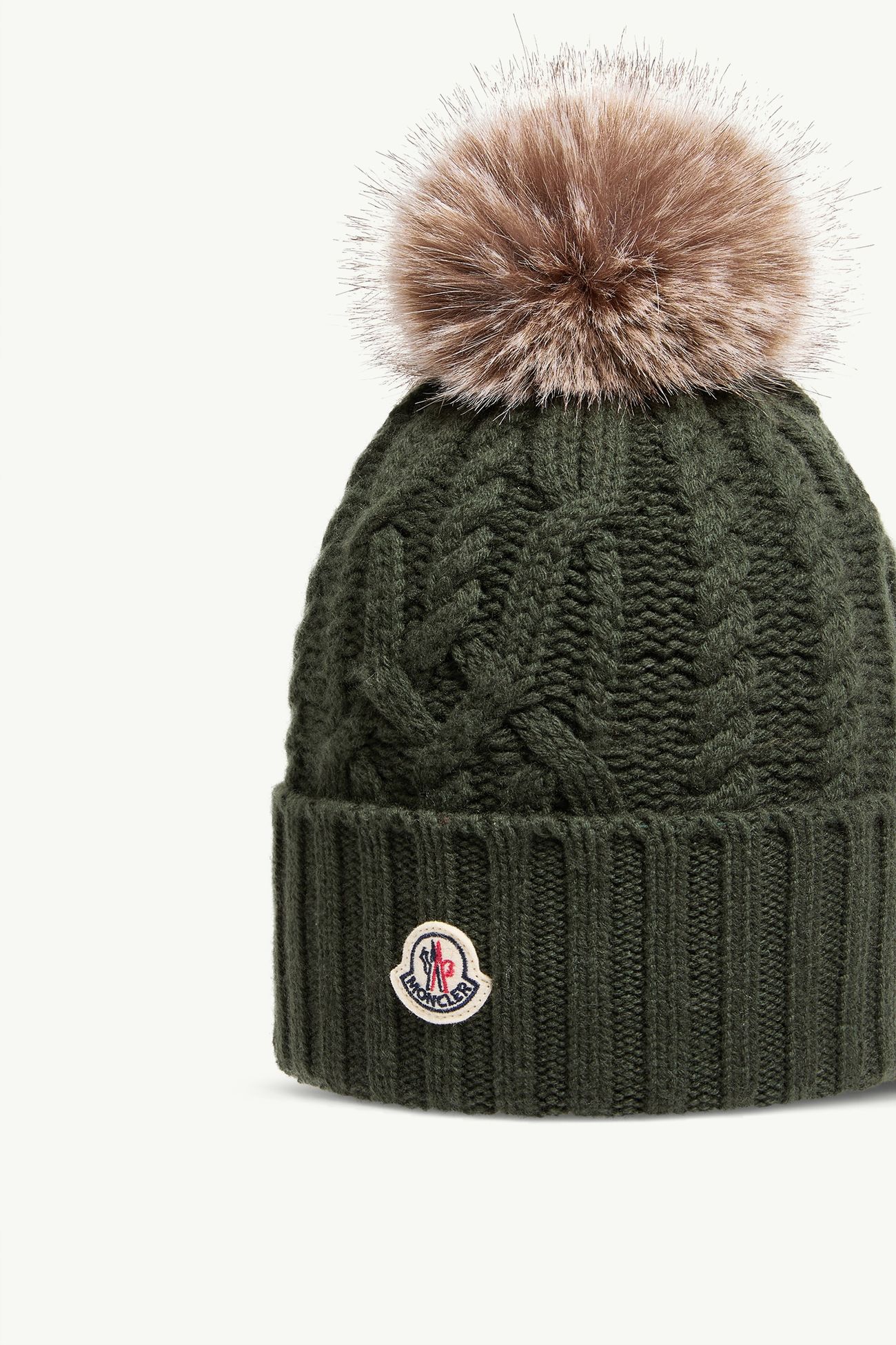 Berretto in misto lana e cashmere con pon pon Donna Verde Scuro Moncler 2