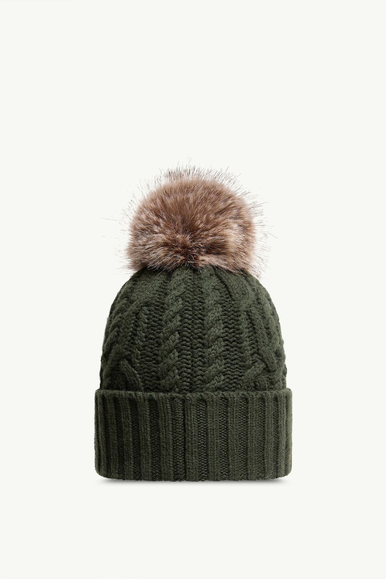 Mütze aus Wolle-Kaschmir-Mischung mit Bommel Damen Dunkelgrün Moncler 3