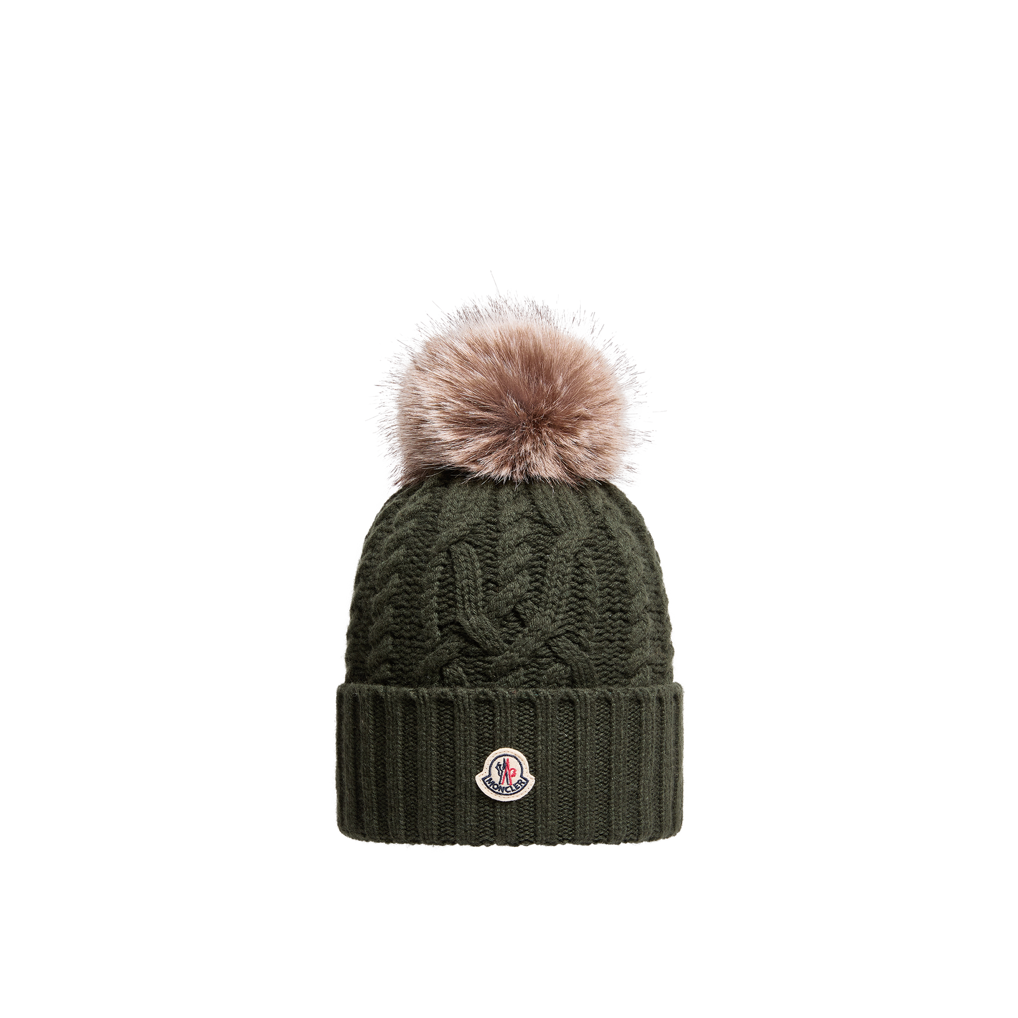 Moncler Bonnet En Laine Et Cachemire Avec Pompon, Femme, Vert, Taille: Uni