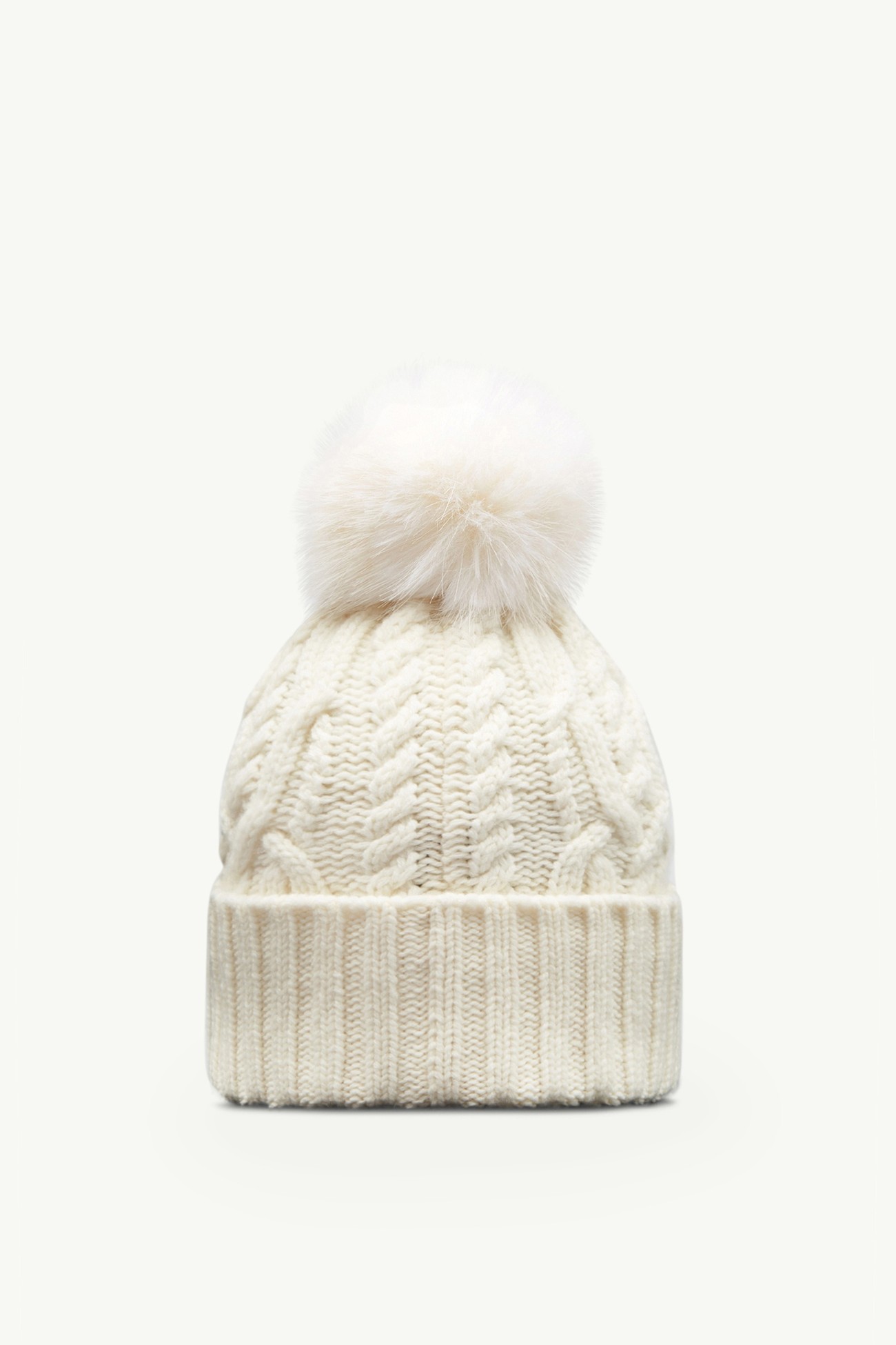 Berretto in misto lana e cashmere con pon pon Donna Bianco Ottico Moncler 3