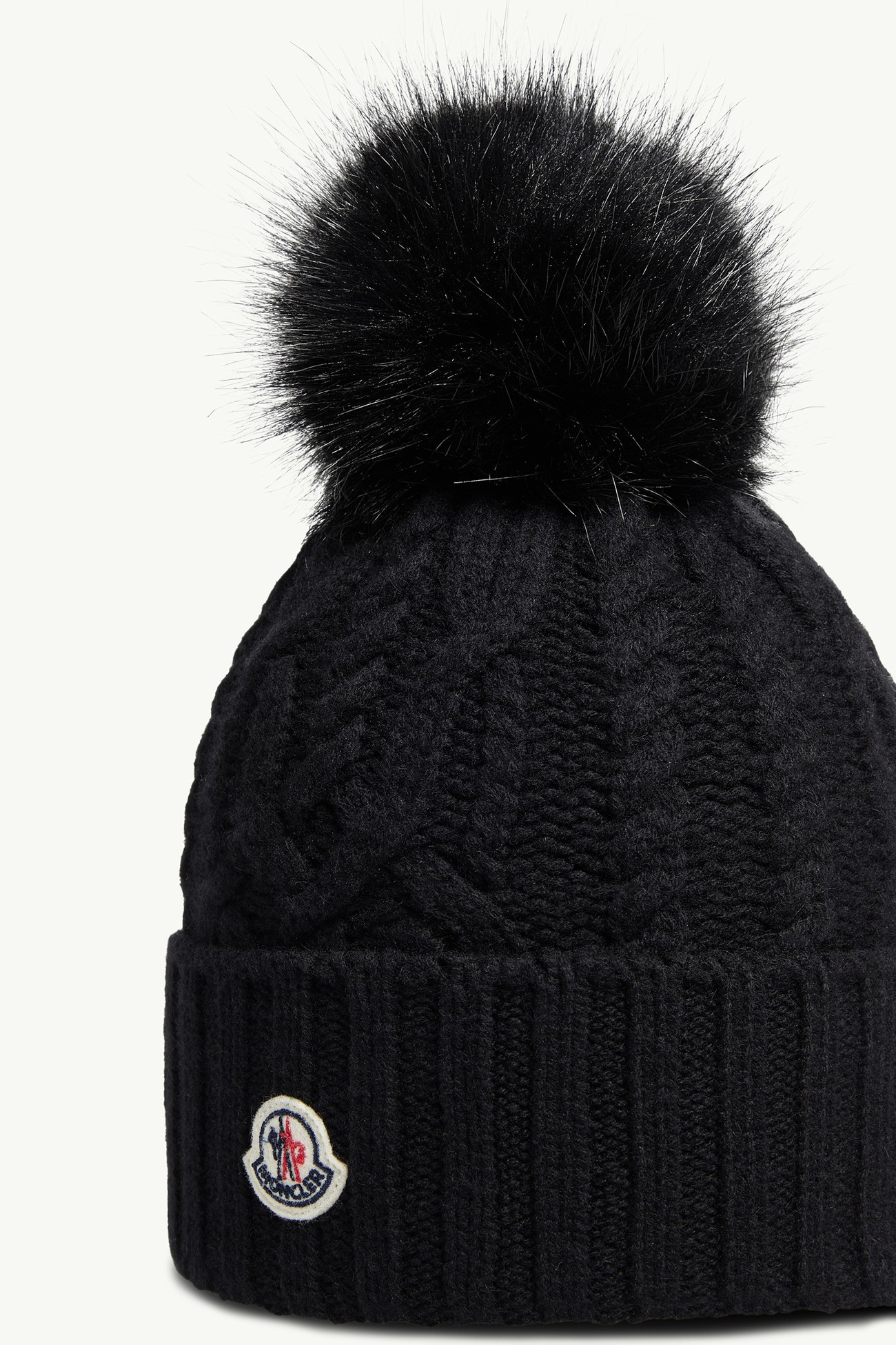絨球裝飾羊毛羊絨混紡冷帽 女士 黑色 Moncler 2