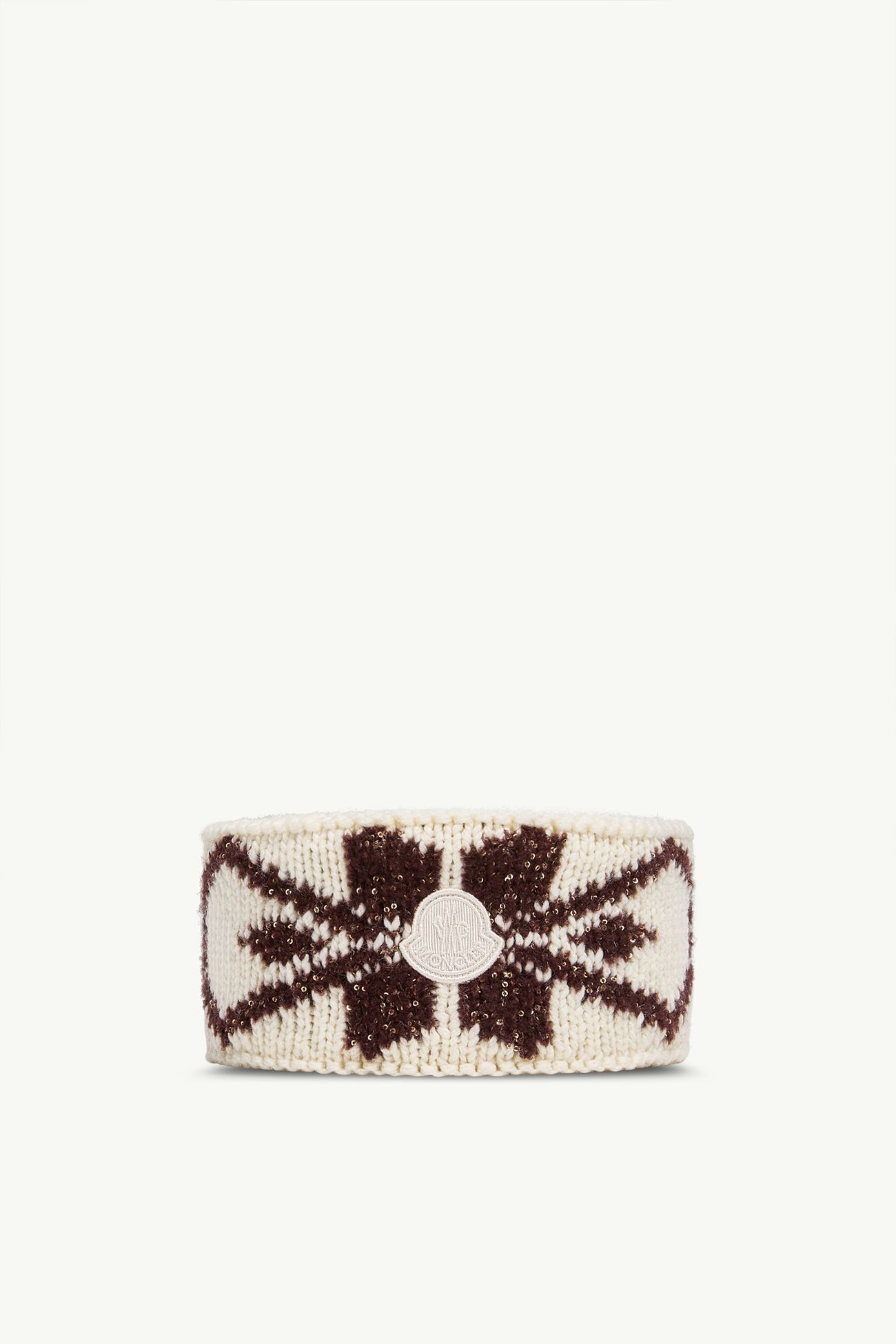 提花針織髮帶 女士 象牙白色 Moncler 0