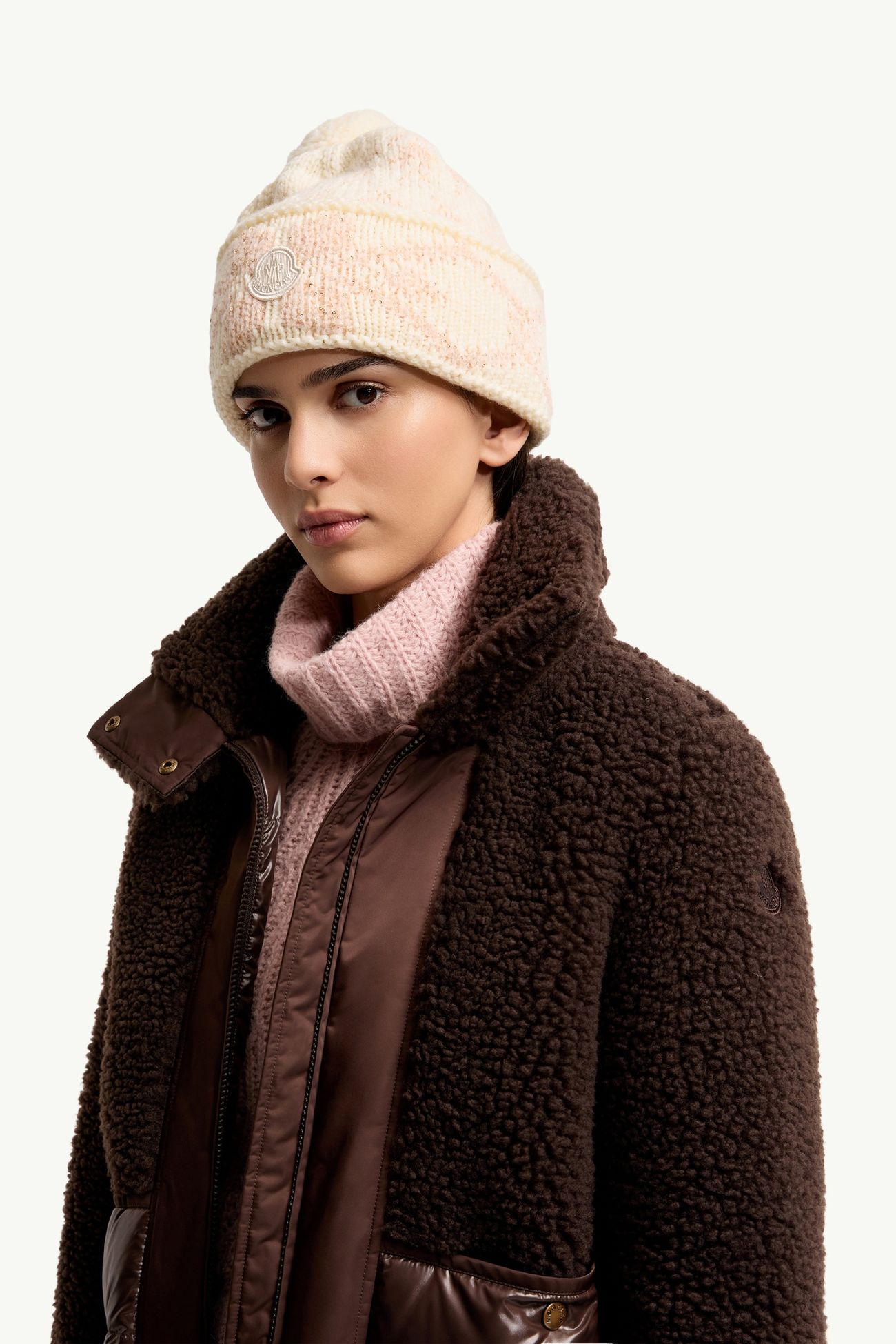 女士提花针织便帽 女士 象牙白 Moncler 1