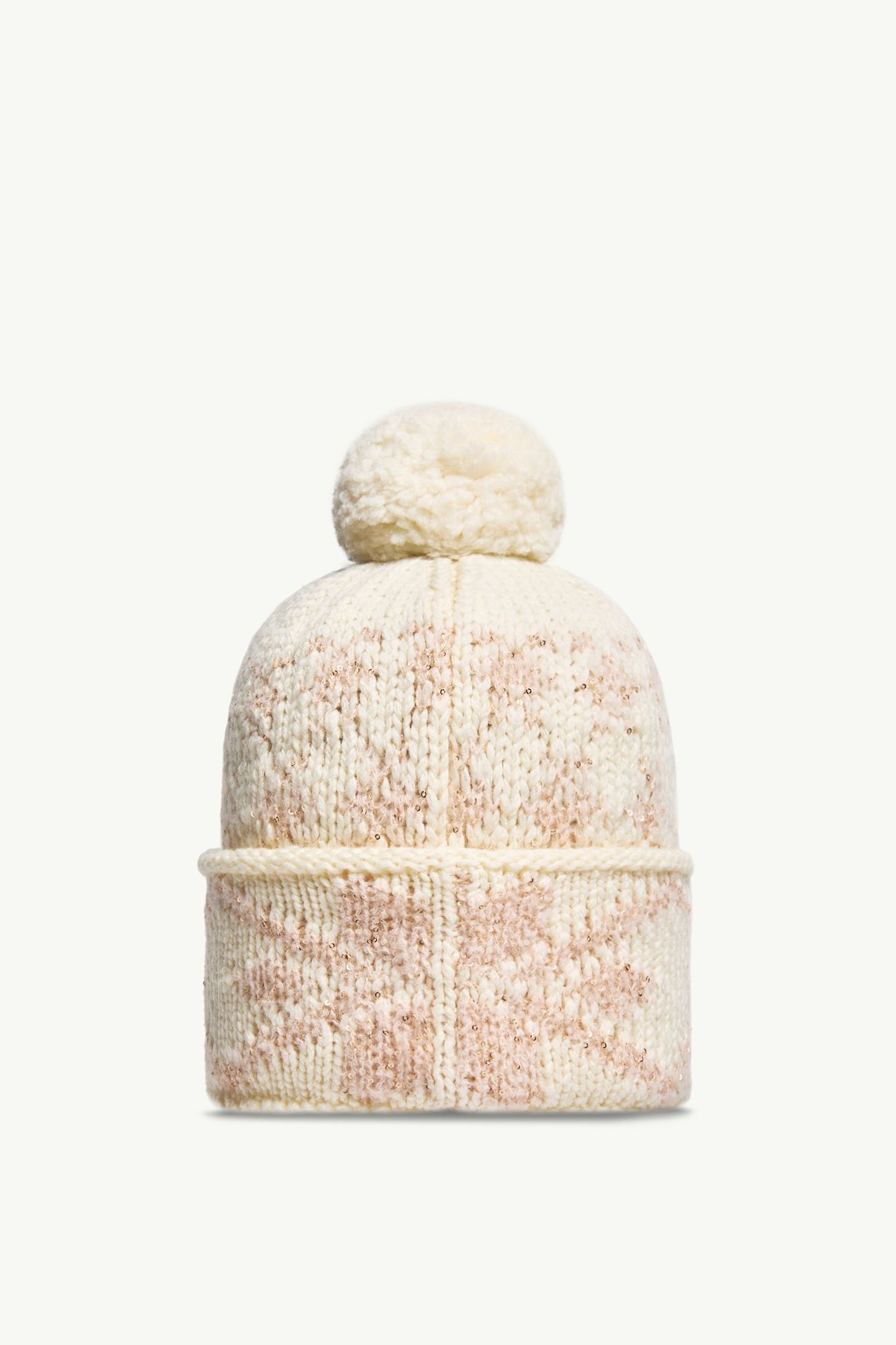Jacquard Knit Beanie Women White Ivory Moncler 3