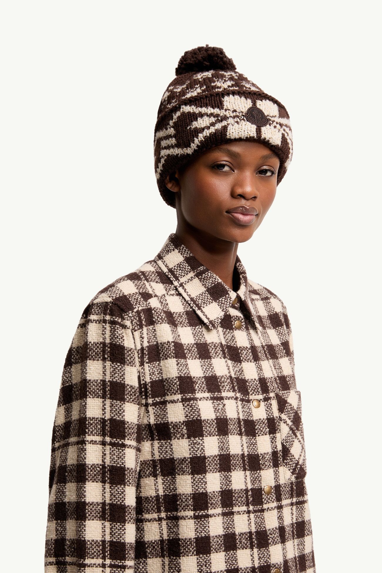Gorro de punto de jacquard Mujer Marrón Moncler 1