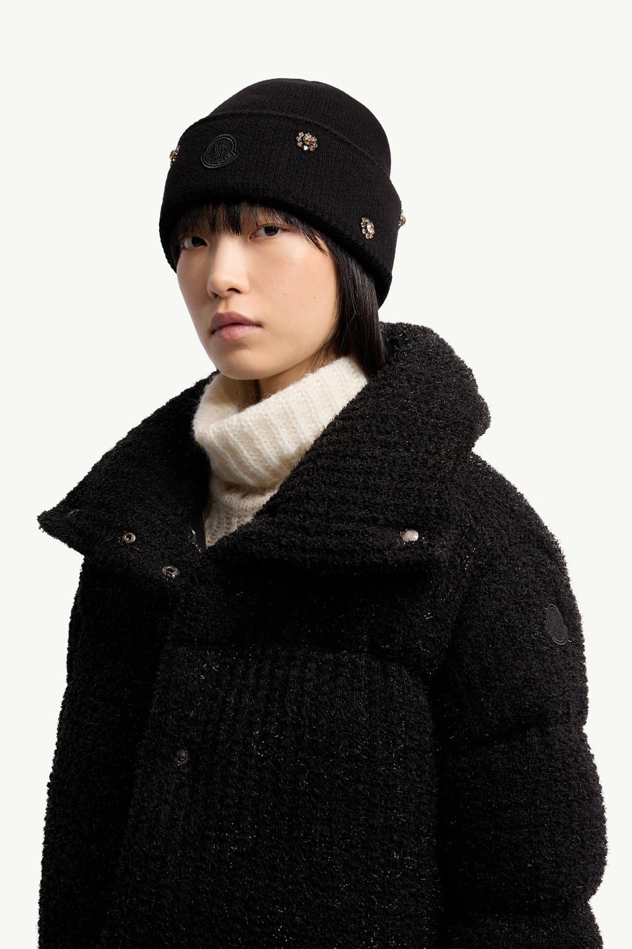Gorro de jacquard de lana y cachemira Mujer Negro Moncler 1
