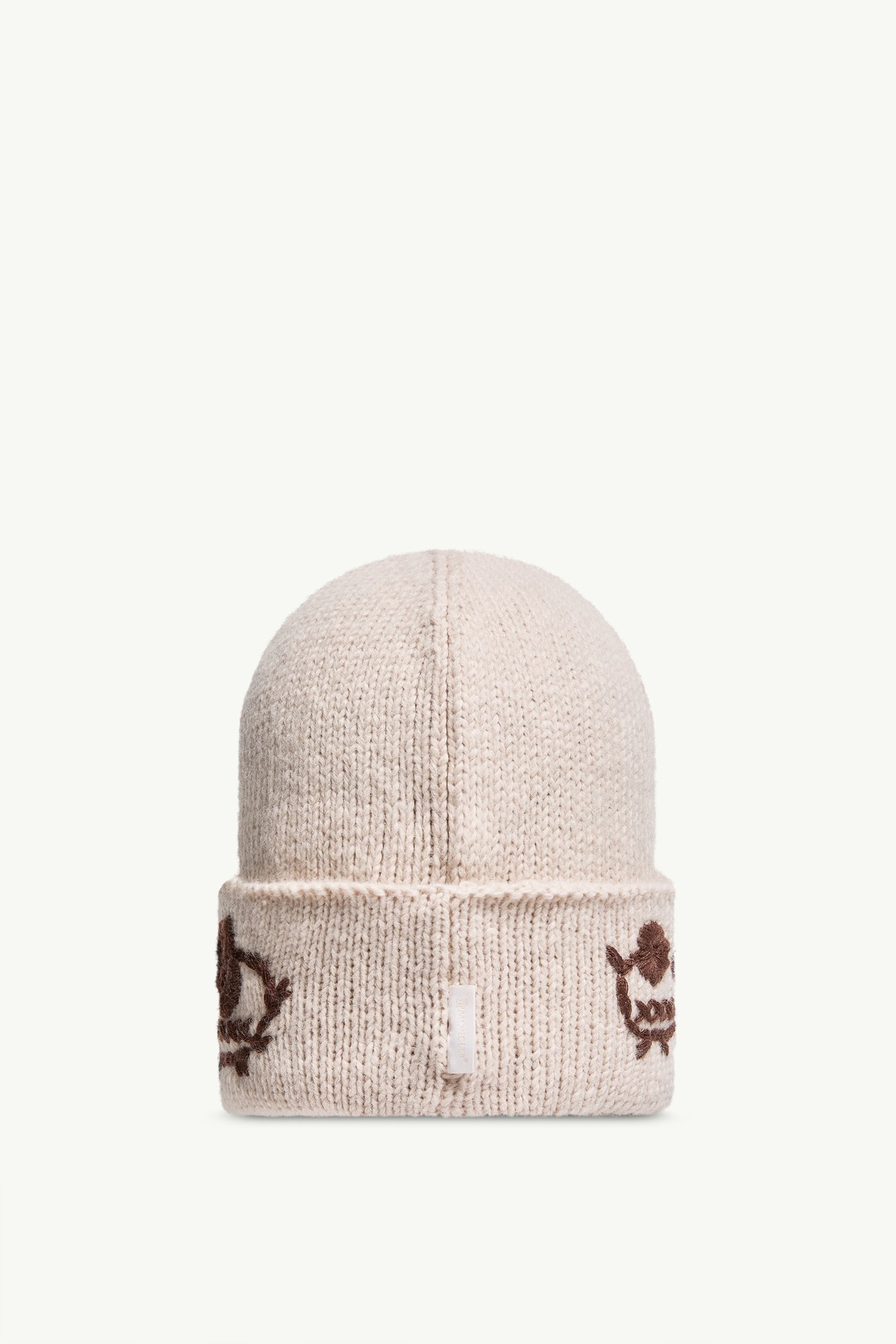 Gorro de punto de mezcla de alpaca bordado Mujer Blanco Marfil Moncler 3
