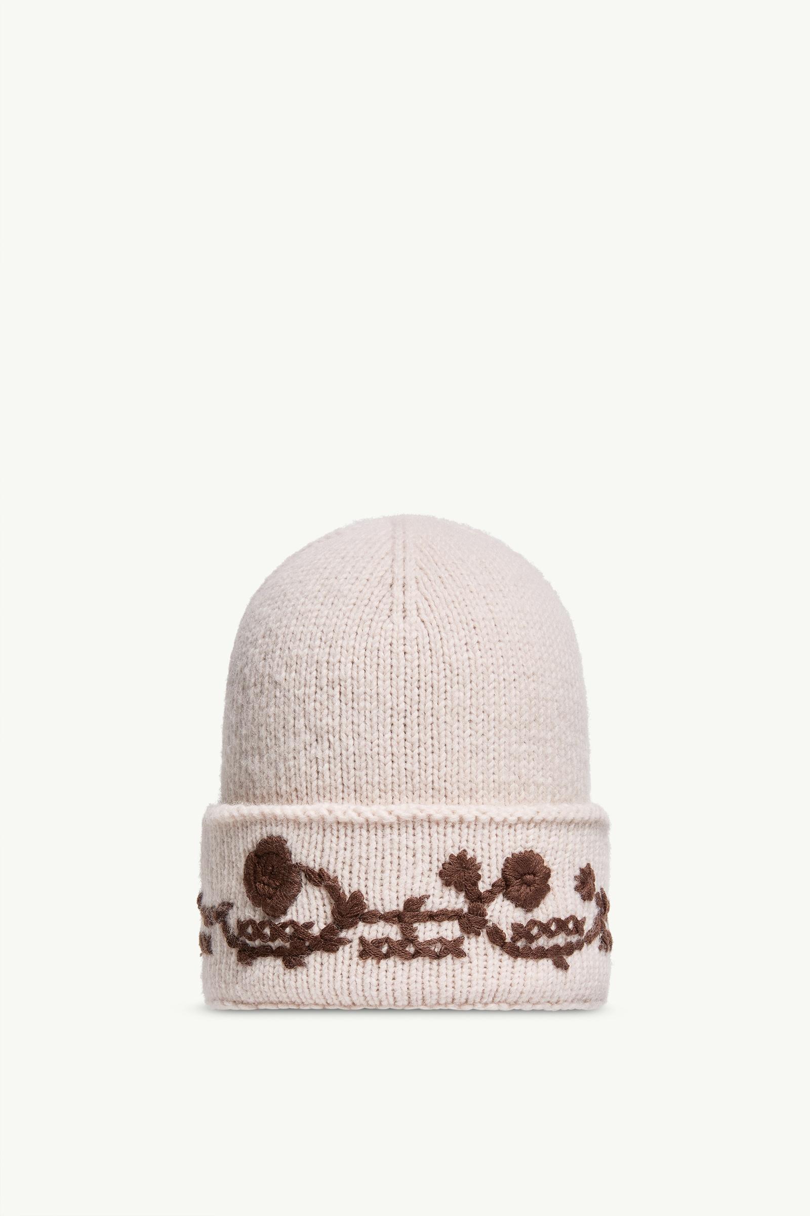 刺繡羊駝毛混紡針織冷帽 女士 象牙白色 Moncler, 1 of 0